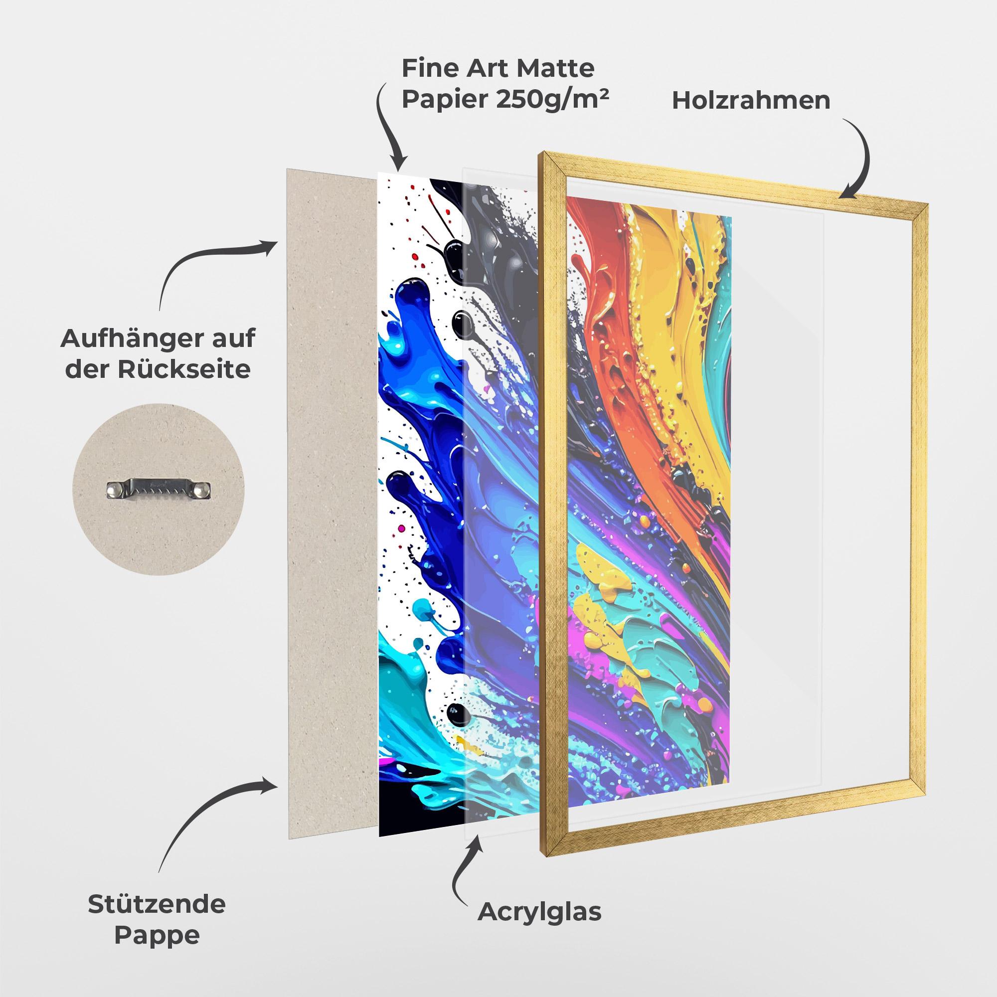 Gerahmte Poster Pretty Splash Color mockup 1