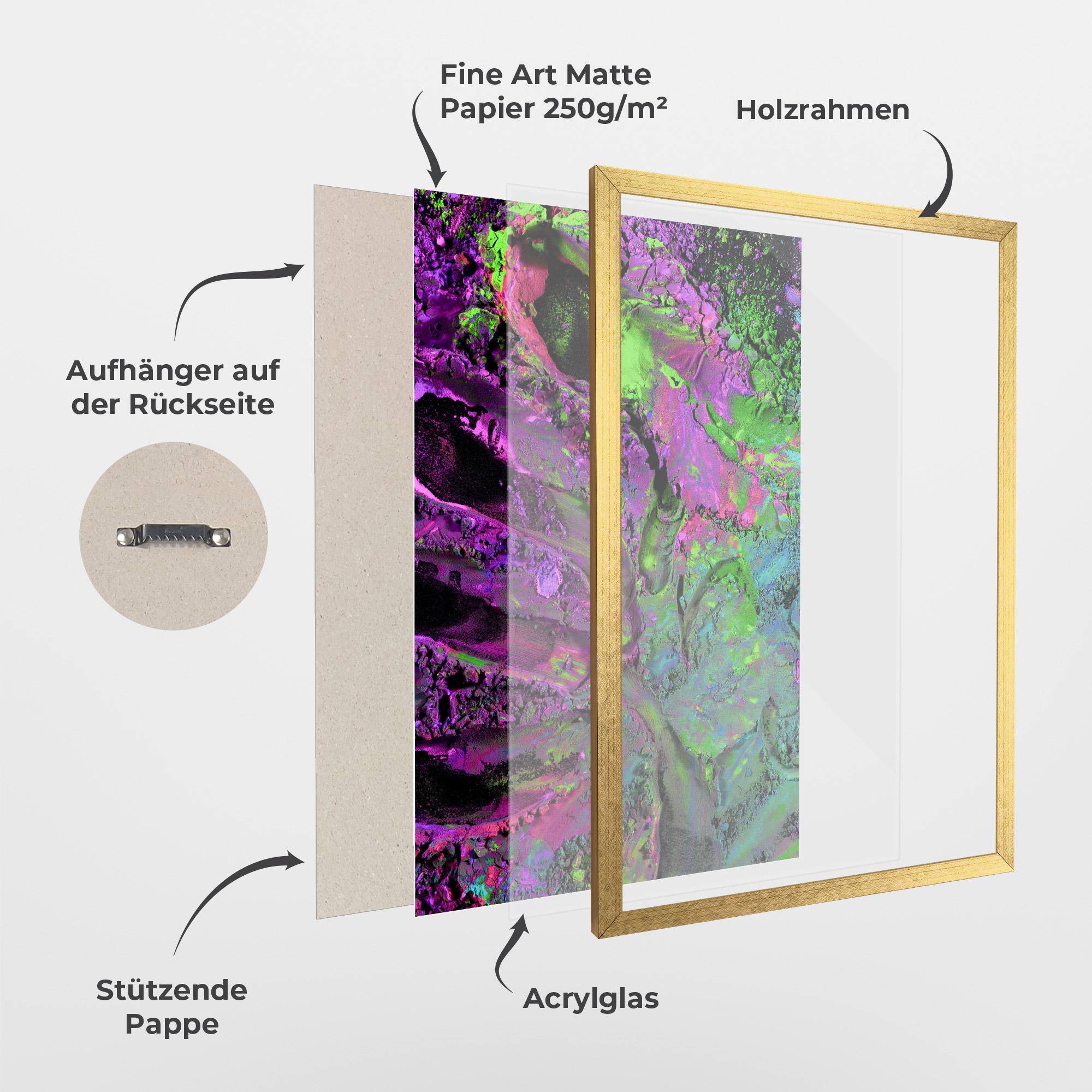 Gerahmte Poster Purple Powder mockup 1