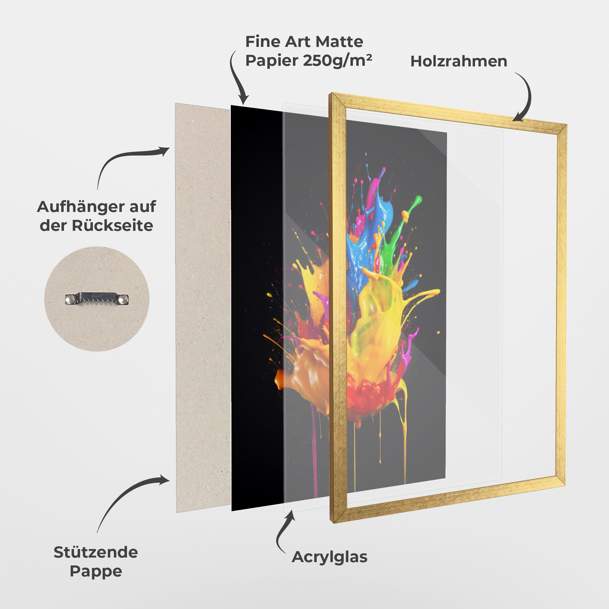 Gerahmte Poster Yellow Splash Floating mockup 1