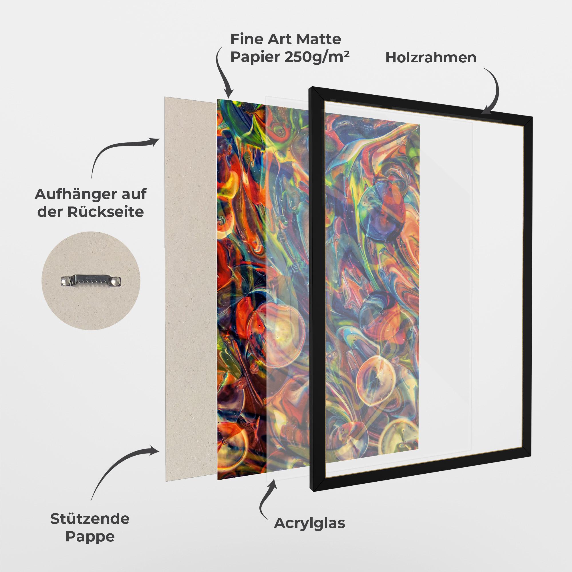 Gerahmte Poster Abstract Glass mockup 1