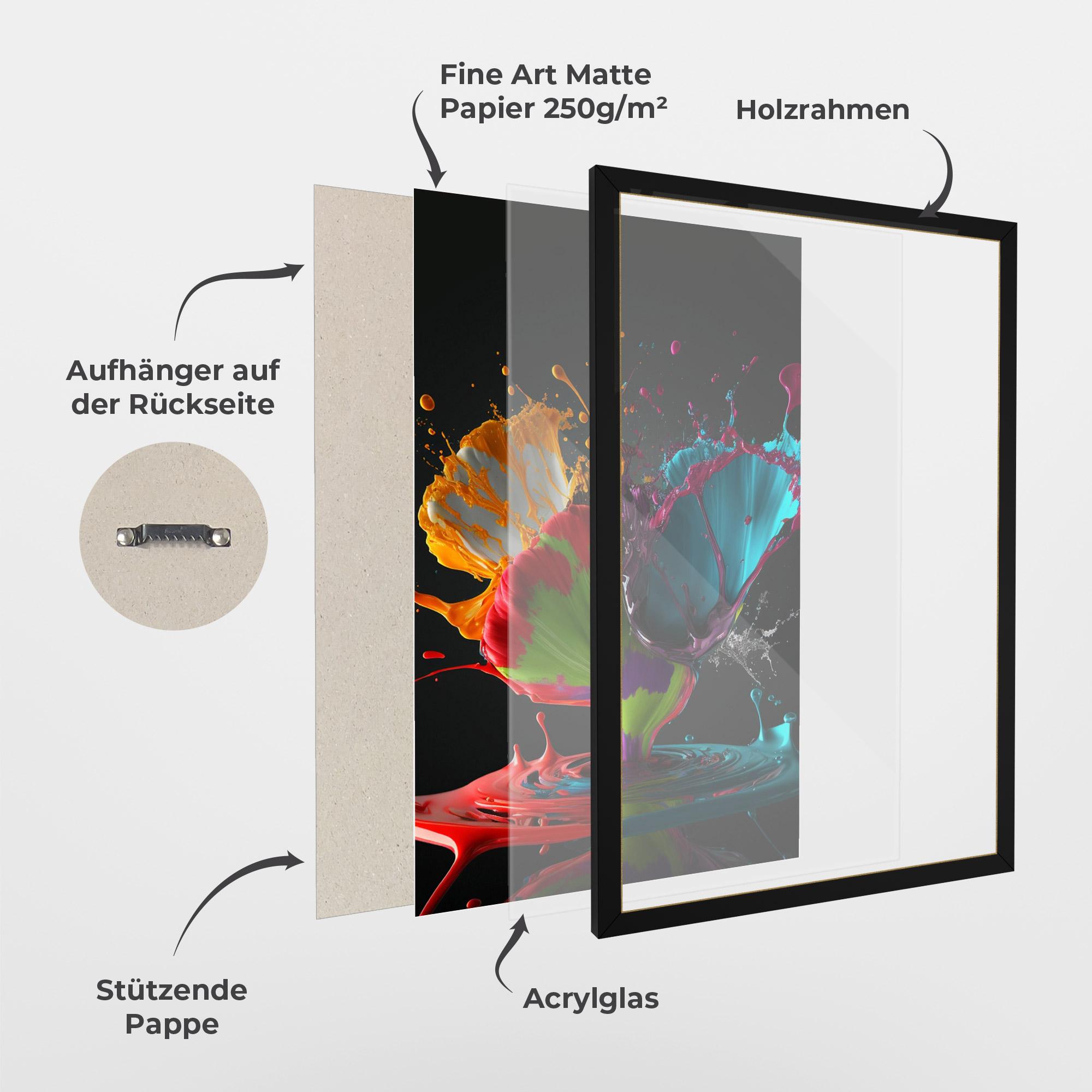 Gerahmte Poster Beautiful Colorful Splash mockup 1