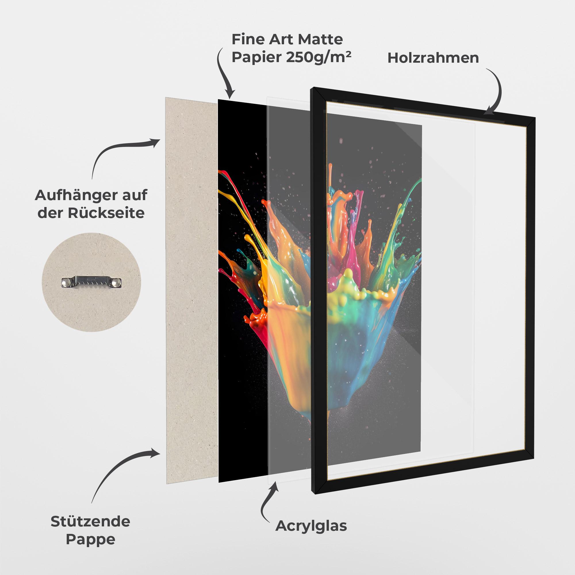 Gerahmte Poster Colorful Paint Dropped mockup 1