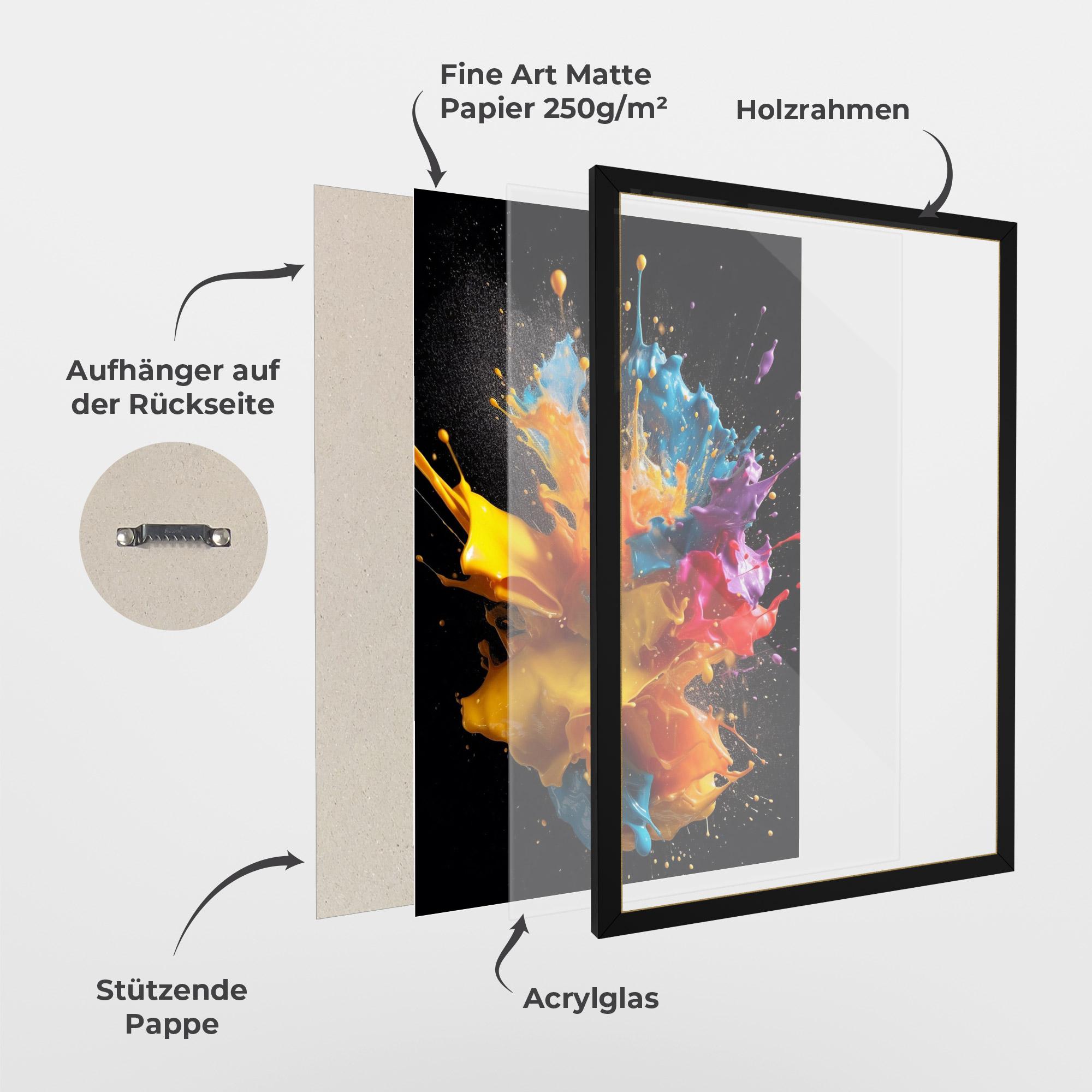 Gerahmte Poster Colors Splashing mockup 1