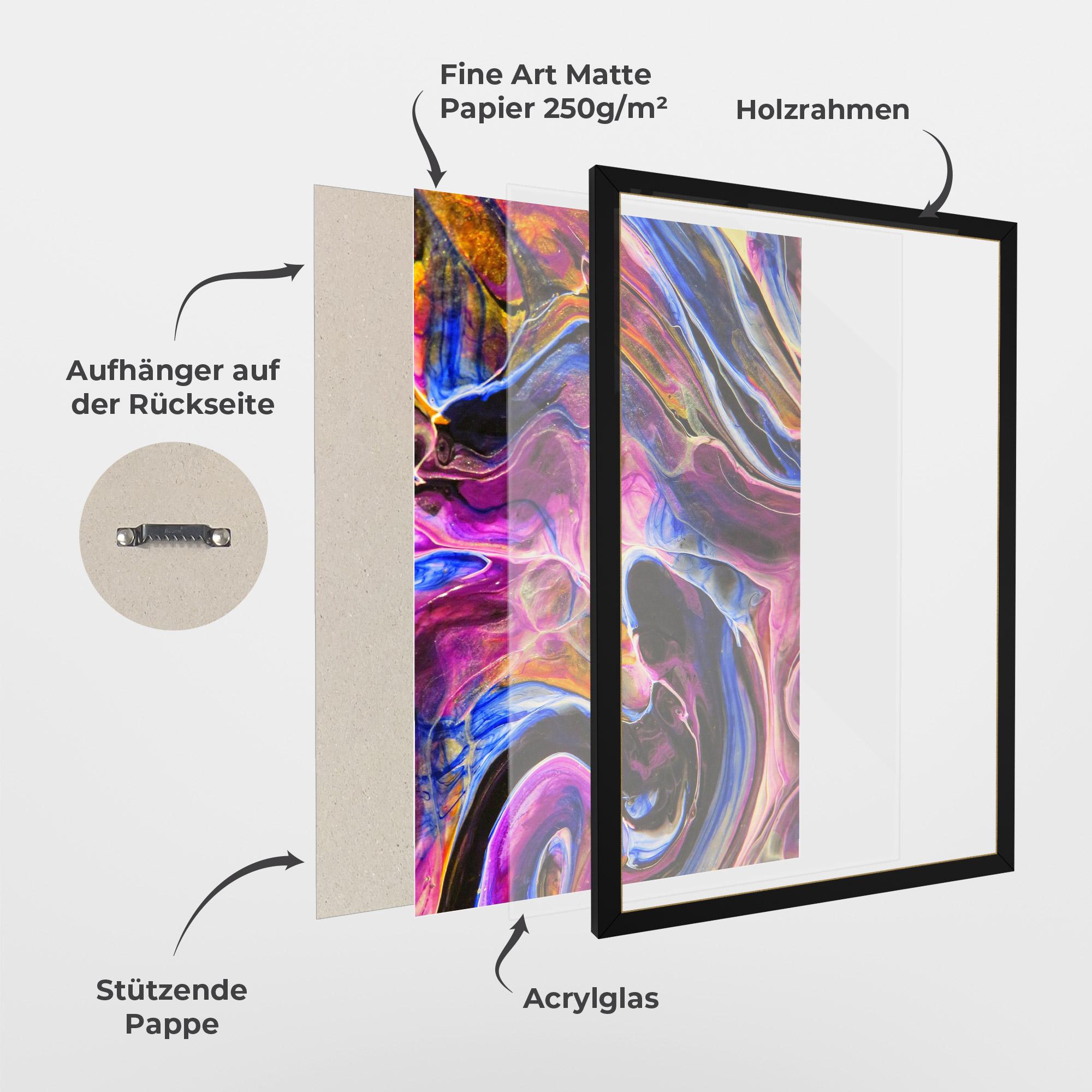 Gerahmte Poster Colourful Abstract Shades mockup 1