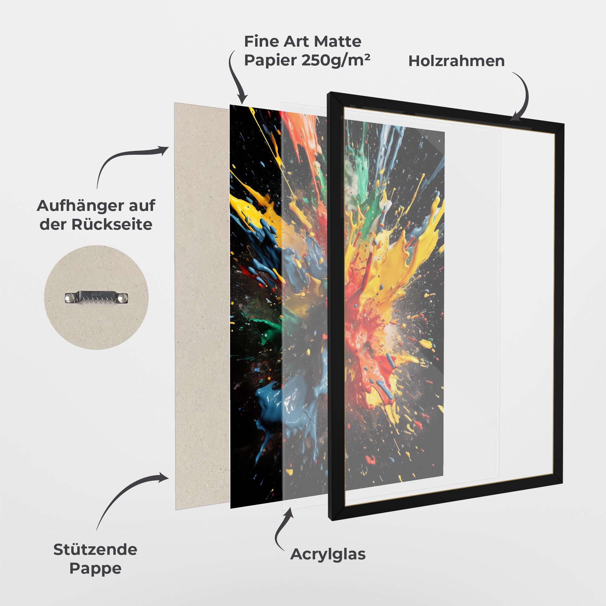 Gerahmte Poster Floating Color Splash mockup 1