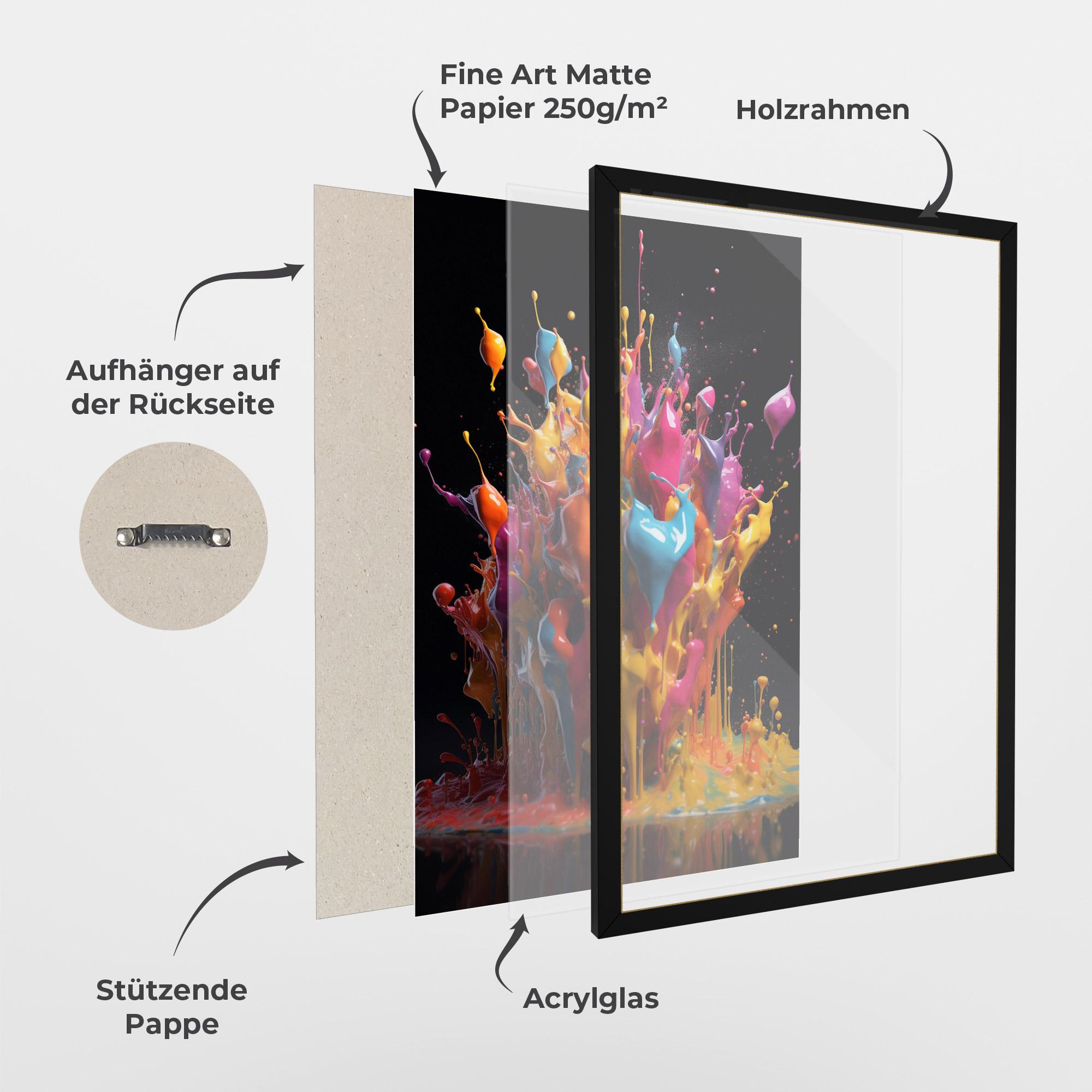 Gerahmte Poster Liquid Splashing mockup 1