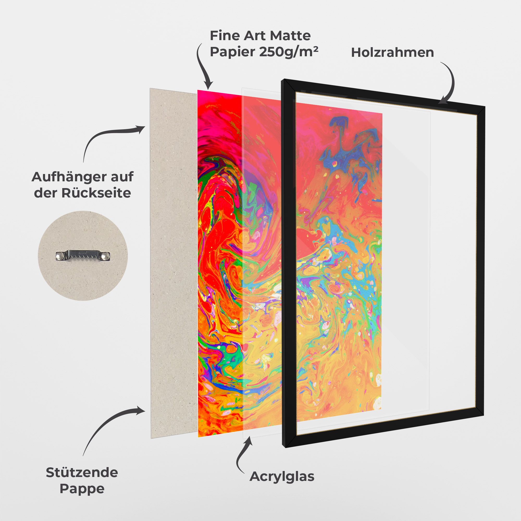 Marbling Orange Art mockup 1