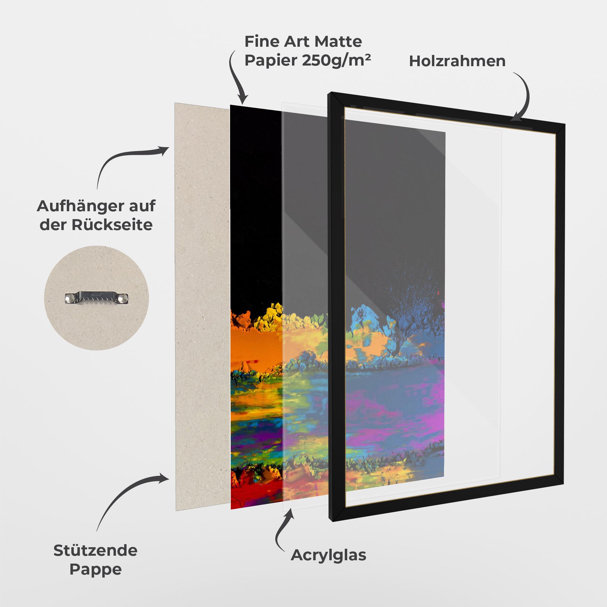 Gerahmte Poster Mixed Holi Colors mockup 1