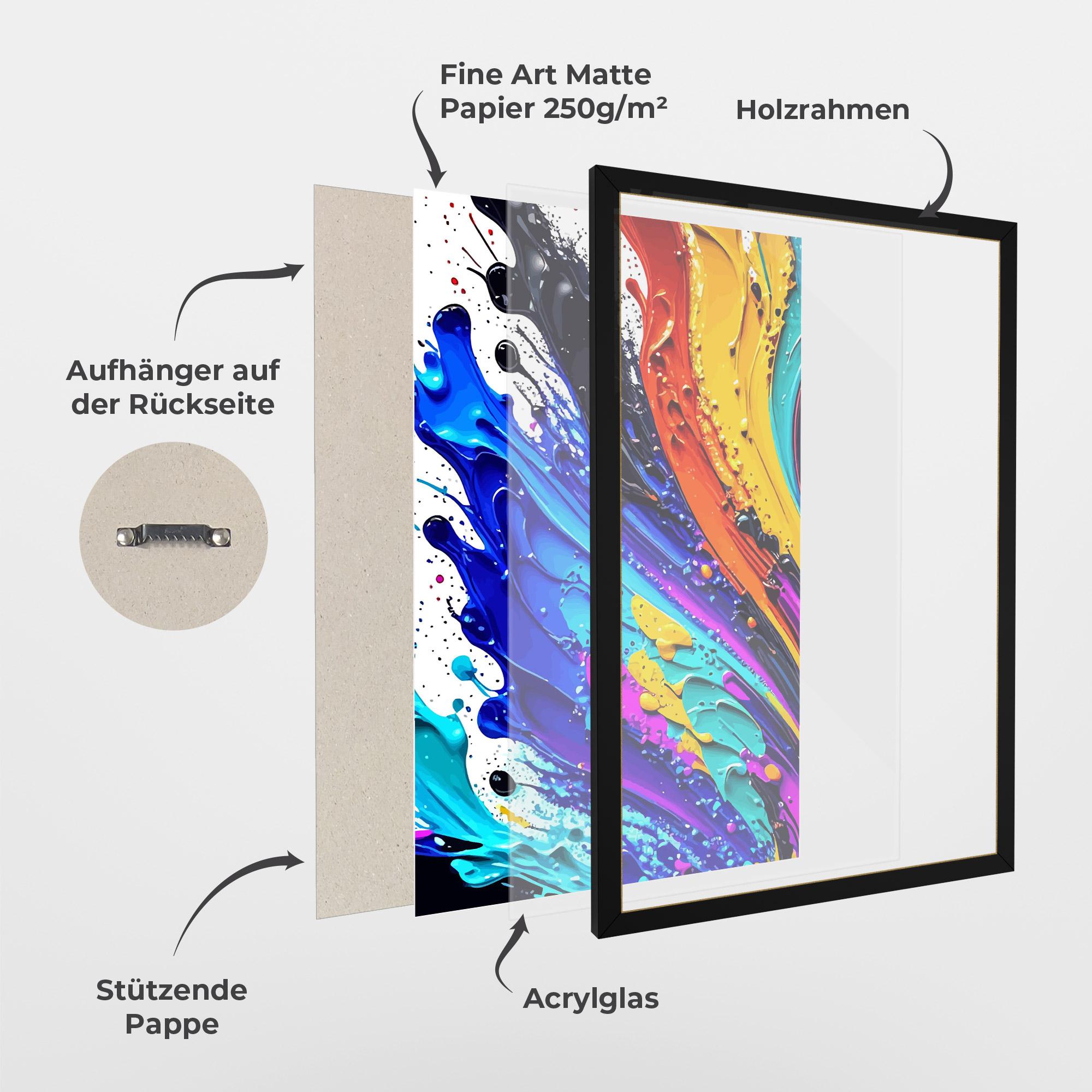 Gerahmte Poster Pretty Splash Color mockup 1