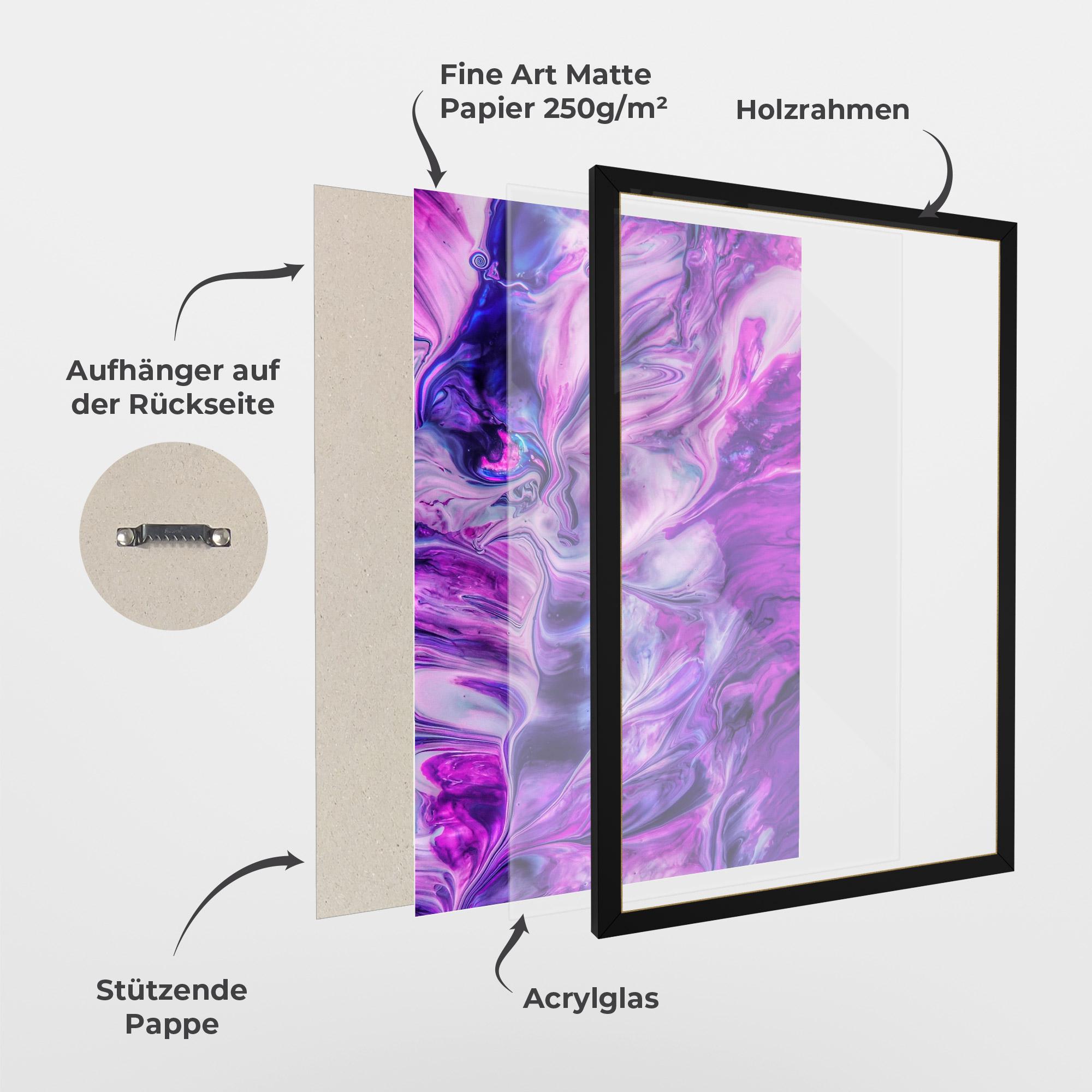 Gerahmte Poster Purple Fluid mockup 1