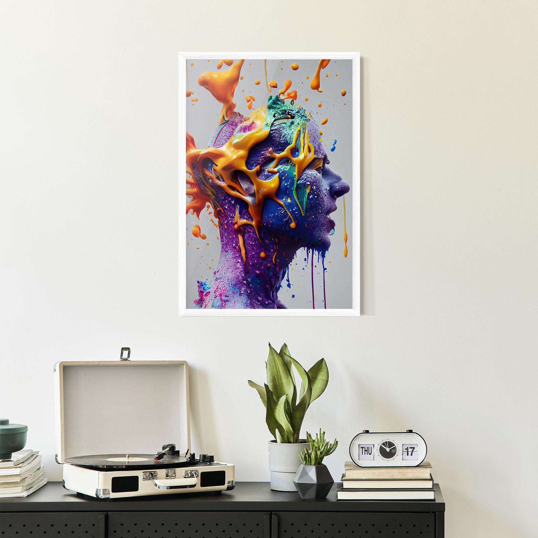 Gerahmte Poster Abstract Purple Face mockup 2