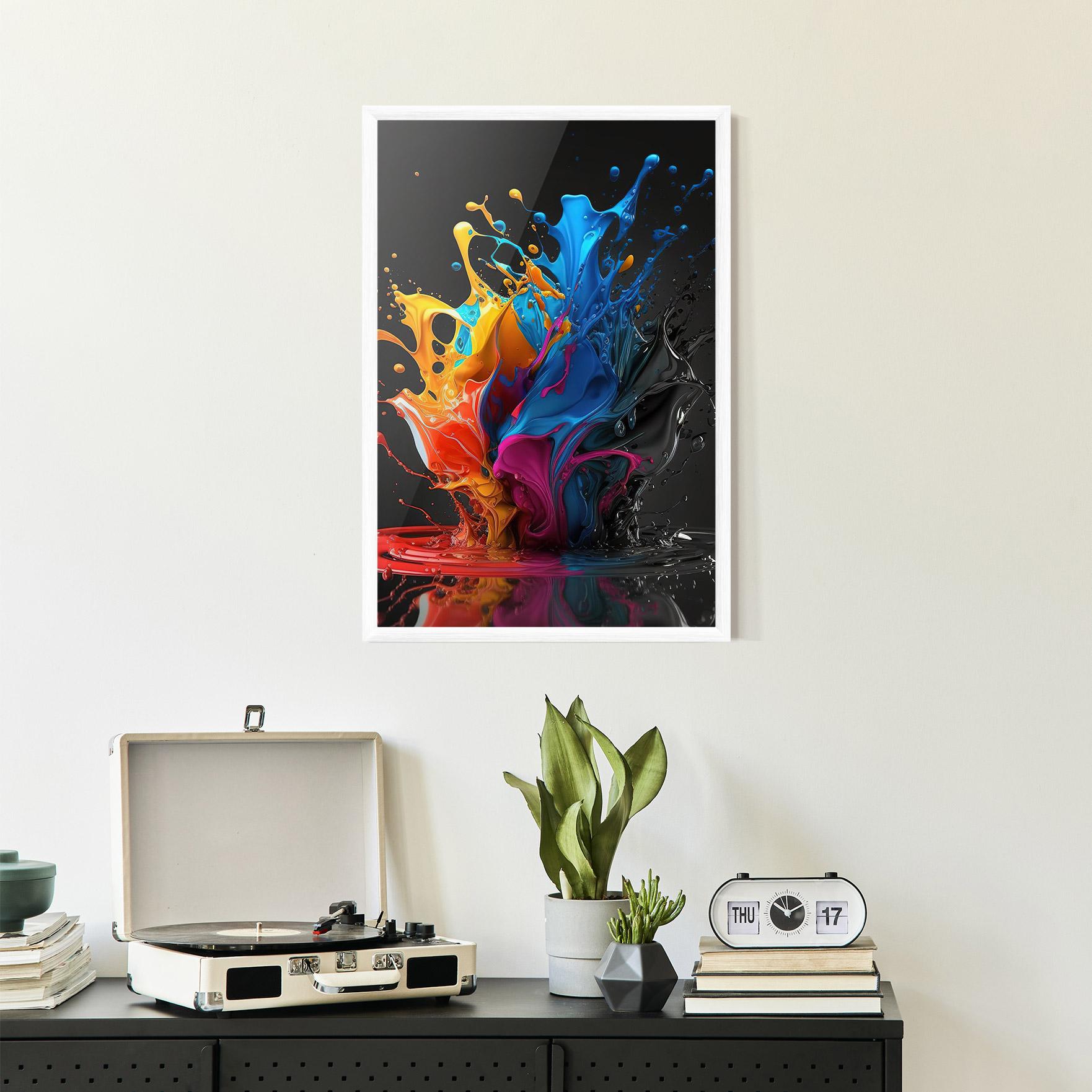 Gerahmte Poster Black Blue Splash mockup 2