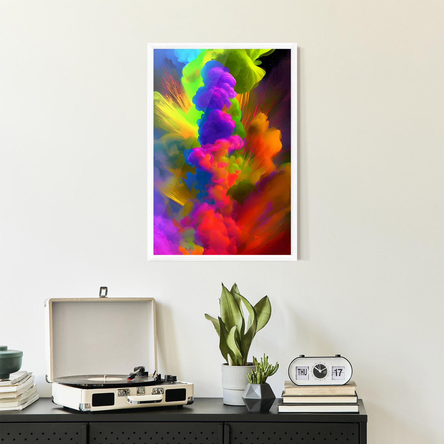 Gerahmte Poster Blurred Colorful Smoke mockup 2