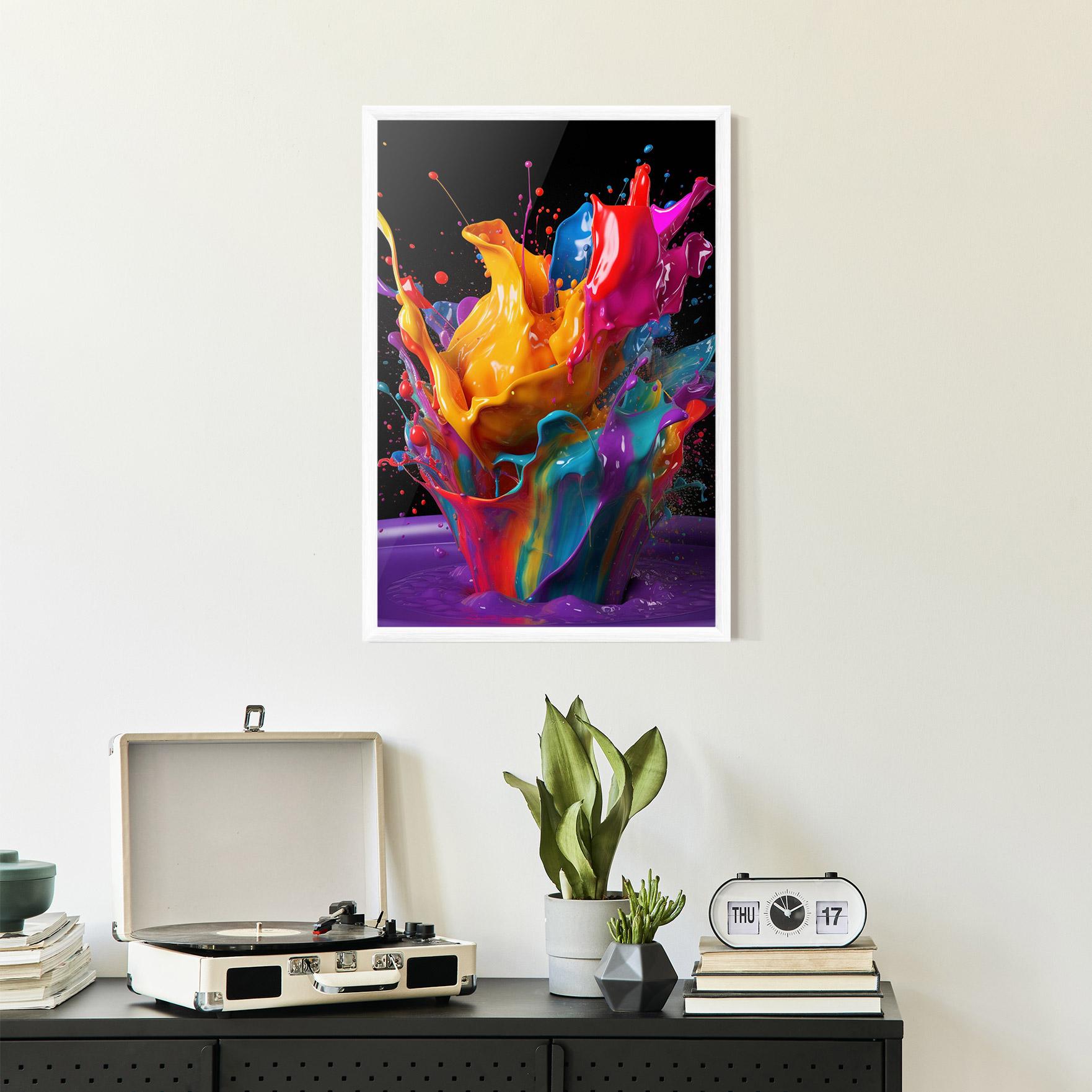 Gerahmte Poster Brightly Color Splashing mockup 2