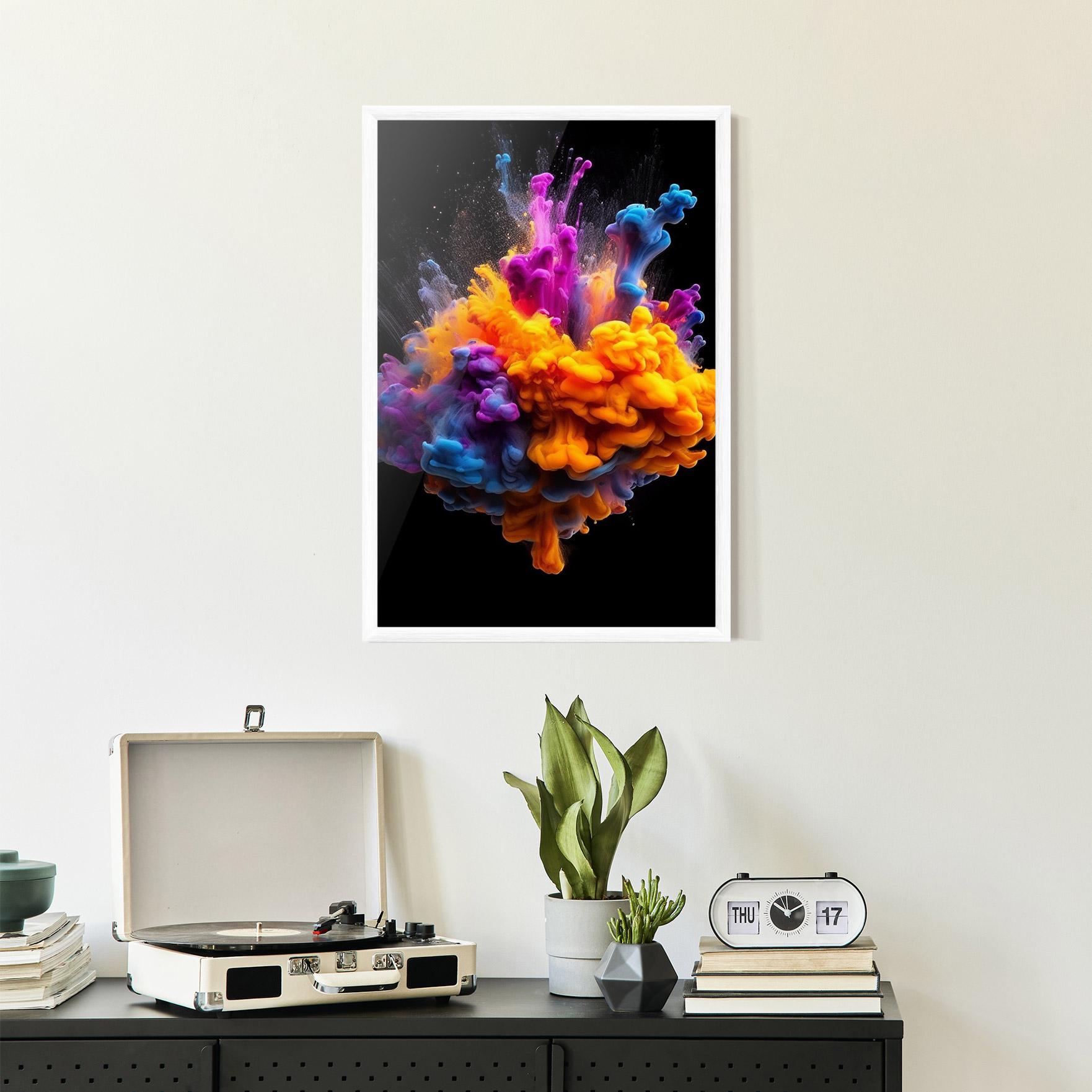 Gerahmte Poster Colorful Cloud Liquid mockup 2
