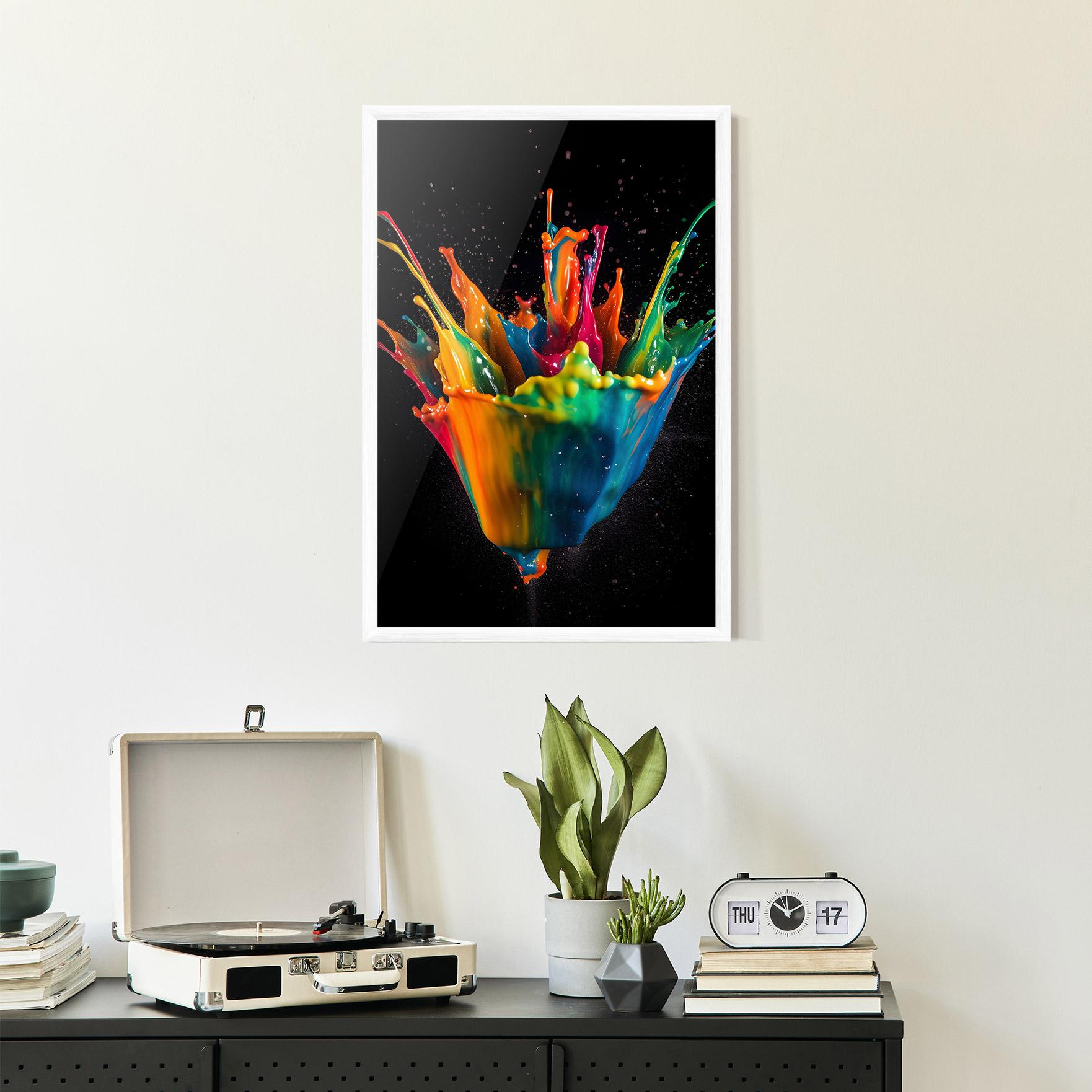 Gerahmte Poster Colorful Paint Dropped mockup 2