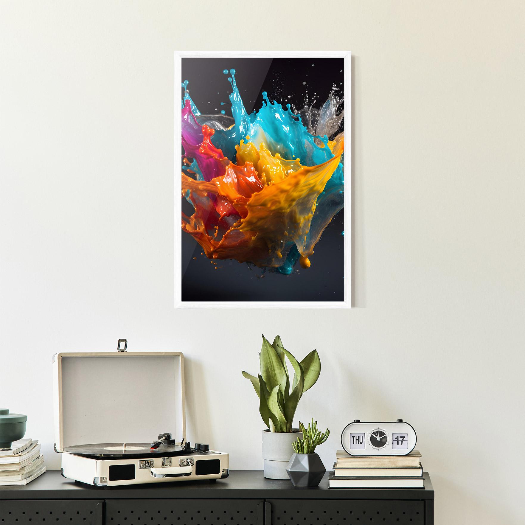 Gerahmte Poster Colorful Splash Floating mockup 2