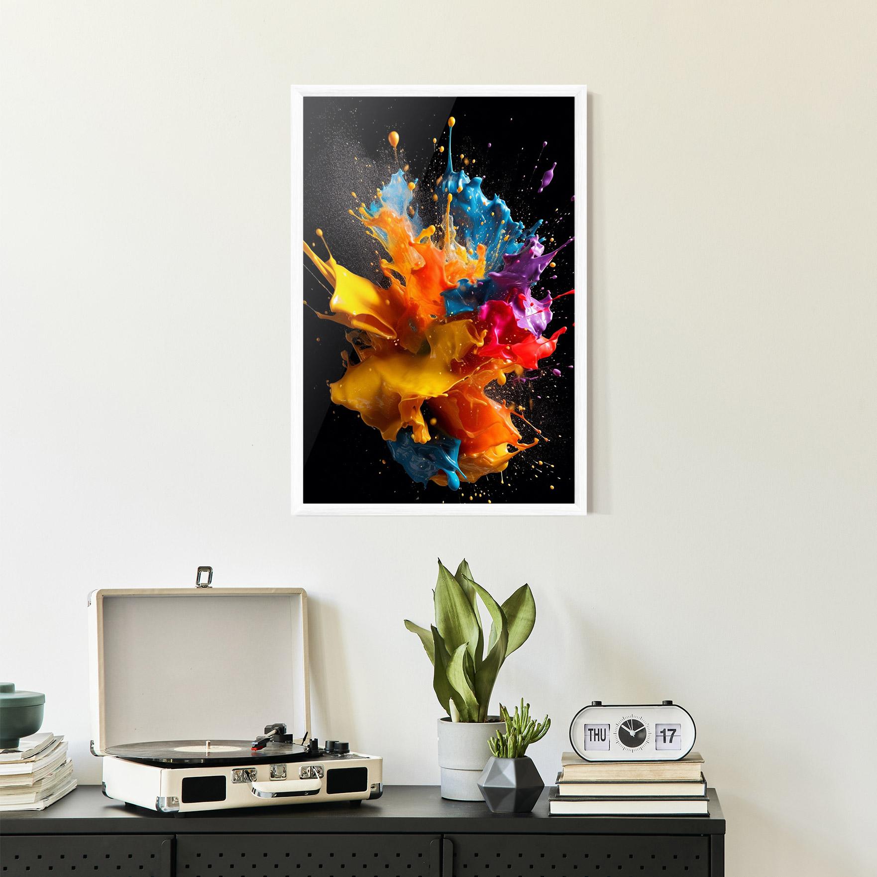 Gerahmte Poster Colors Splashing mockup 2