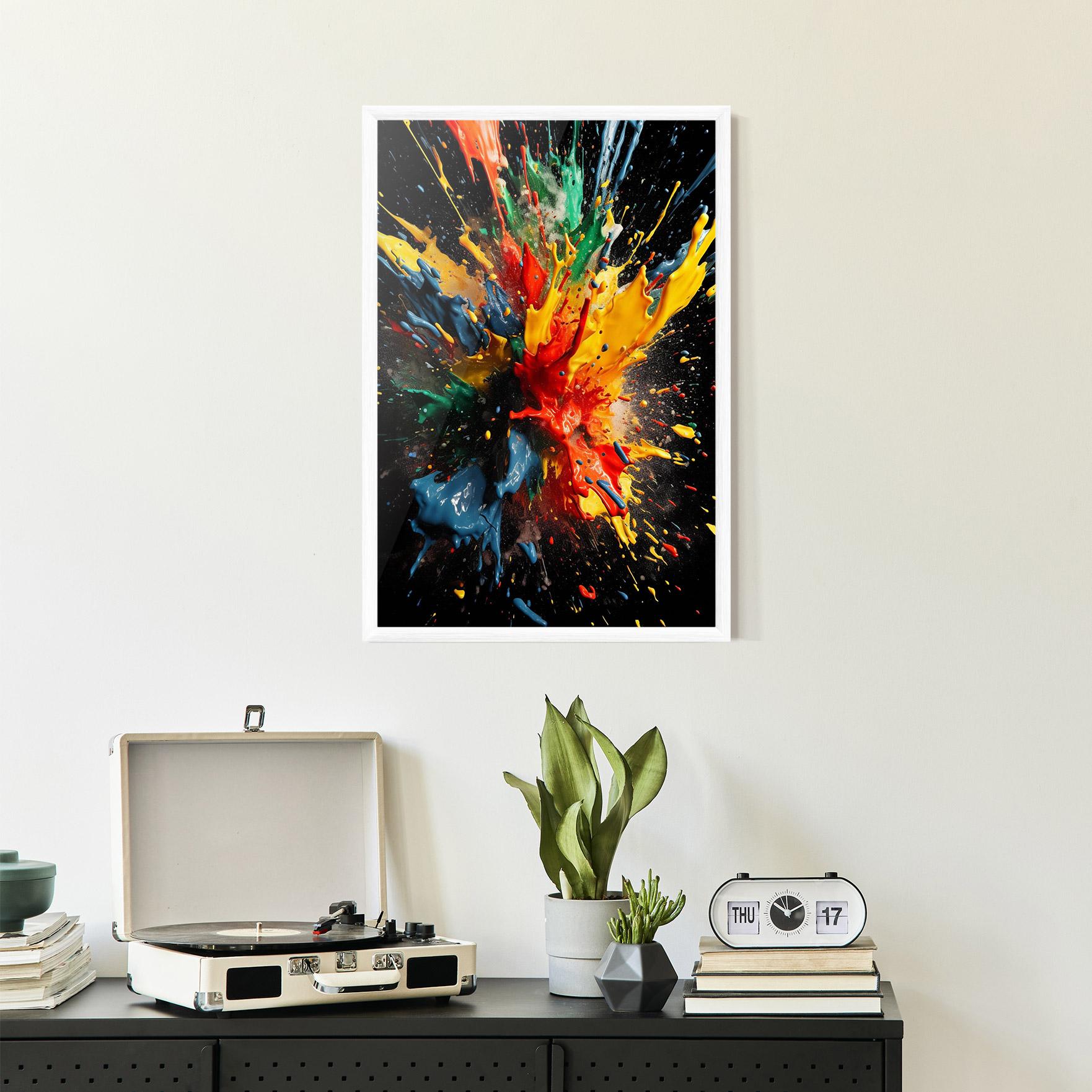 Gerahmte Poster Floating Color Splash mockup 2