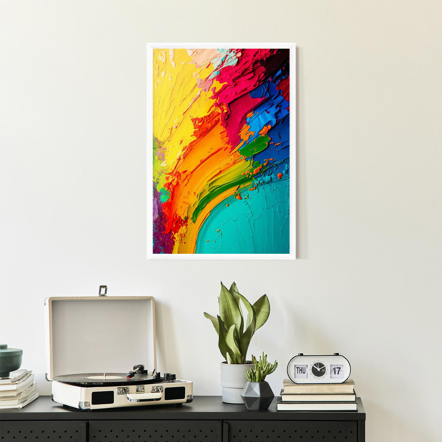 Gerahmte Poster Multicolored Painting mockup 2