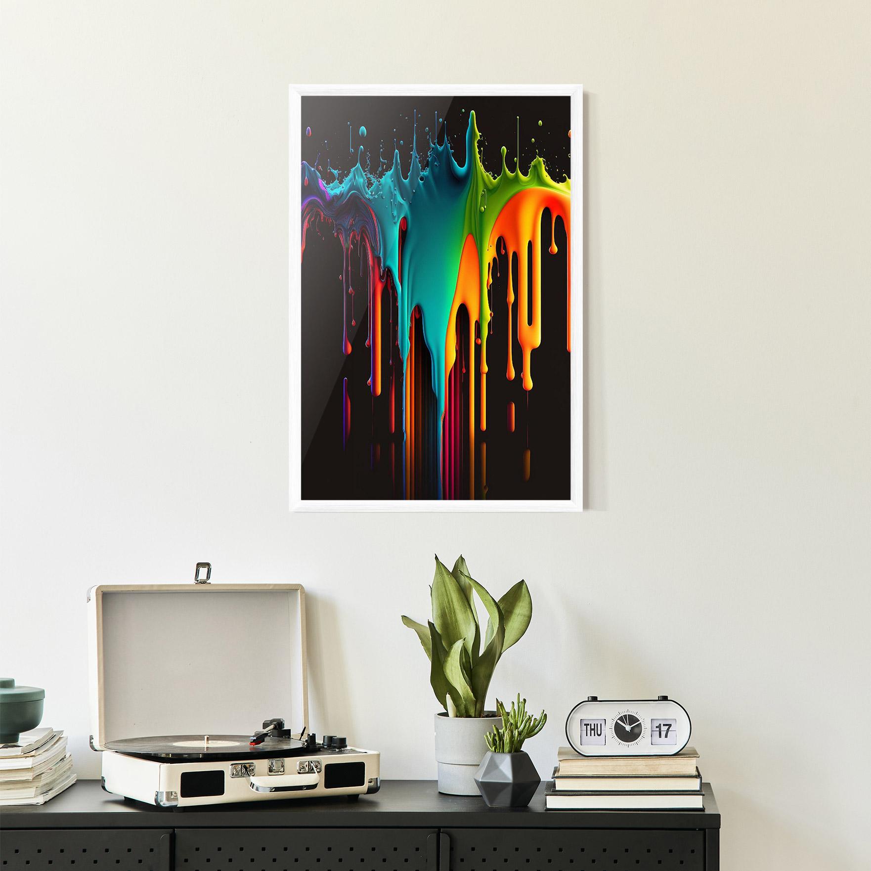 Gerahmte Poster Rainbow Floating Colors mockup 2