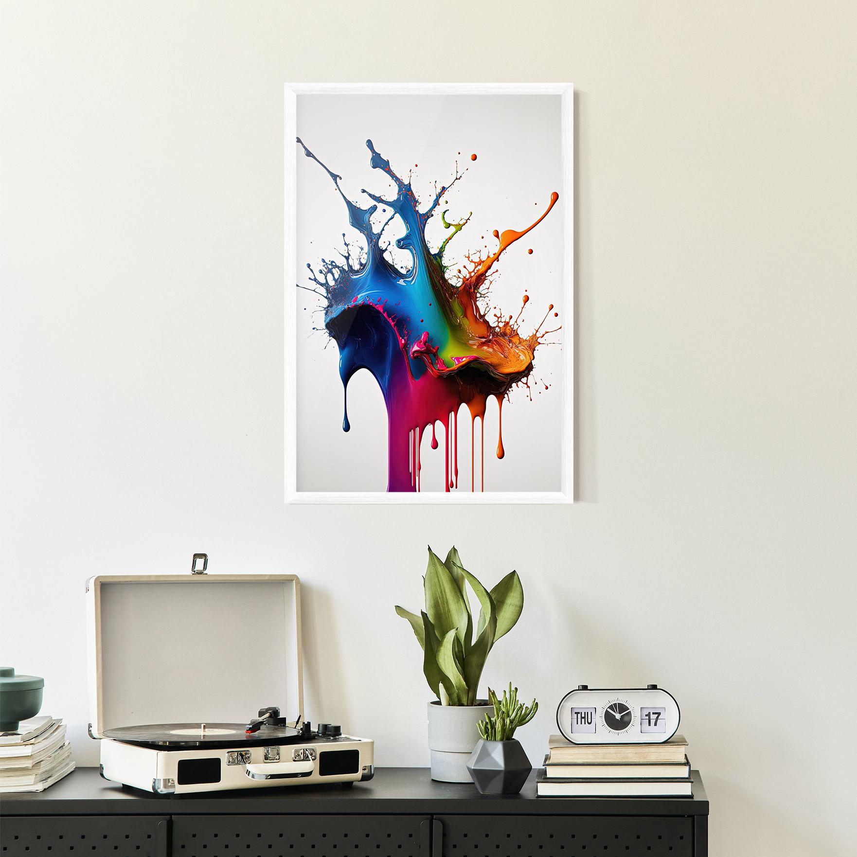 Gerahmte Poster Yellow Blue Floating mockup 2