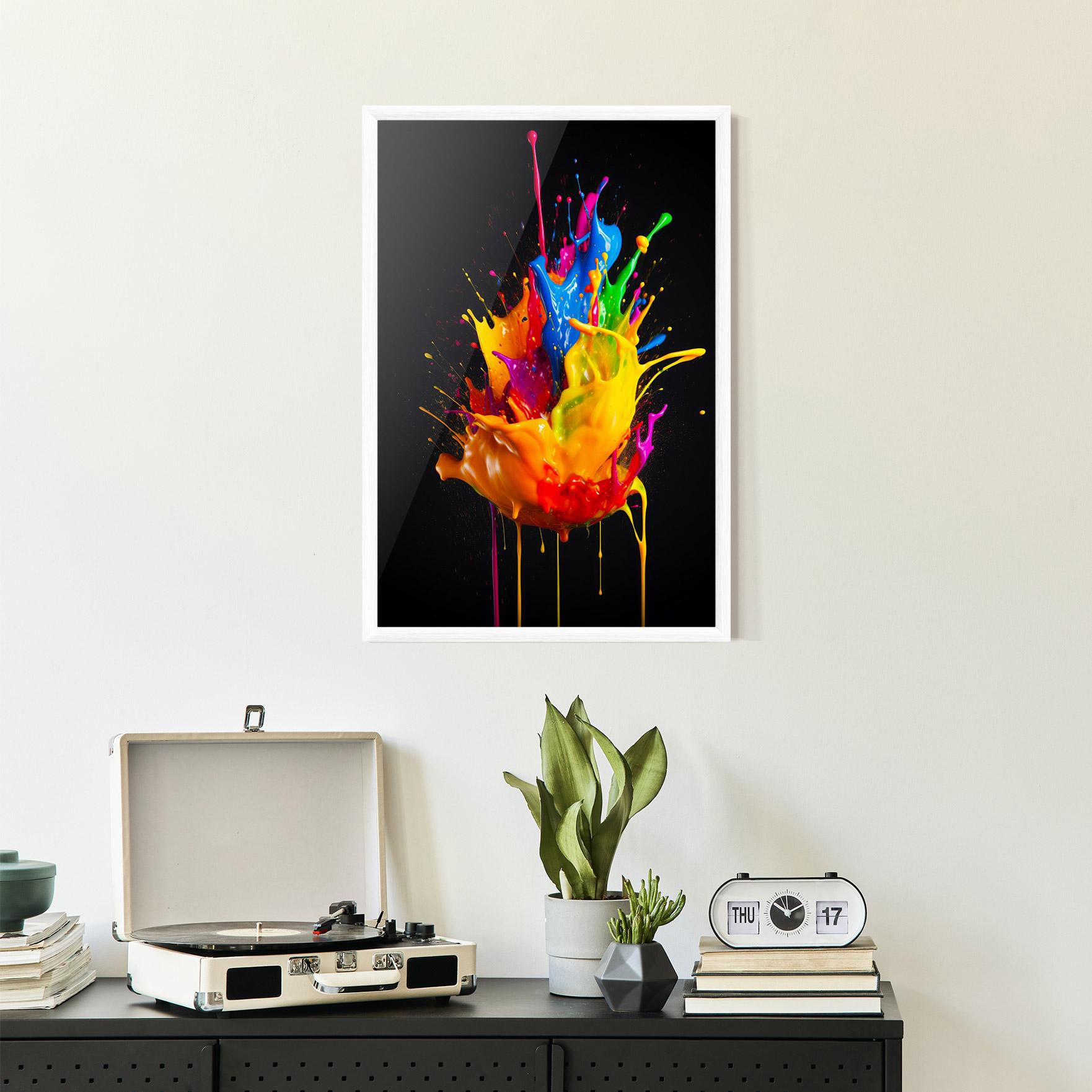 Gerahmte Poster Yellow Splash Floating mockup 2