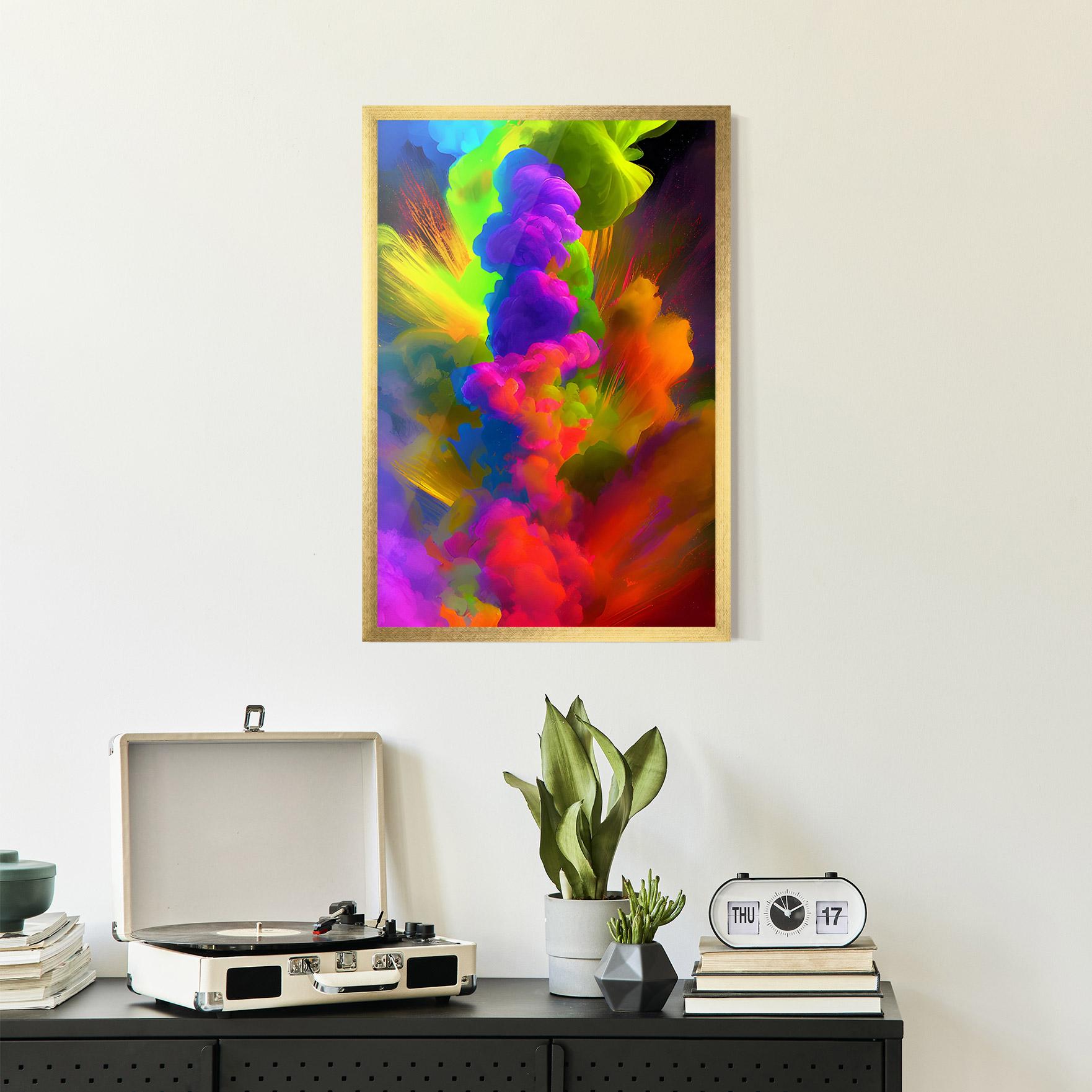 Gerahmte Poster Blurred Colorful Smoke mockup 2