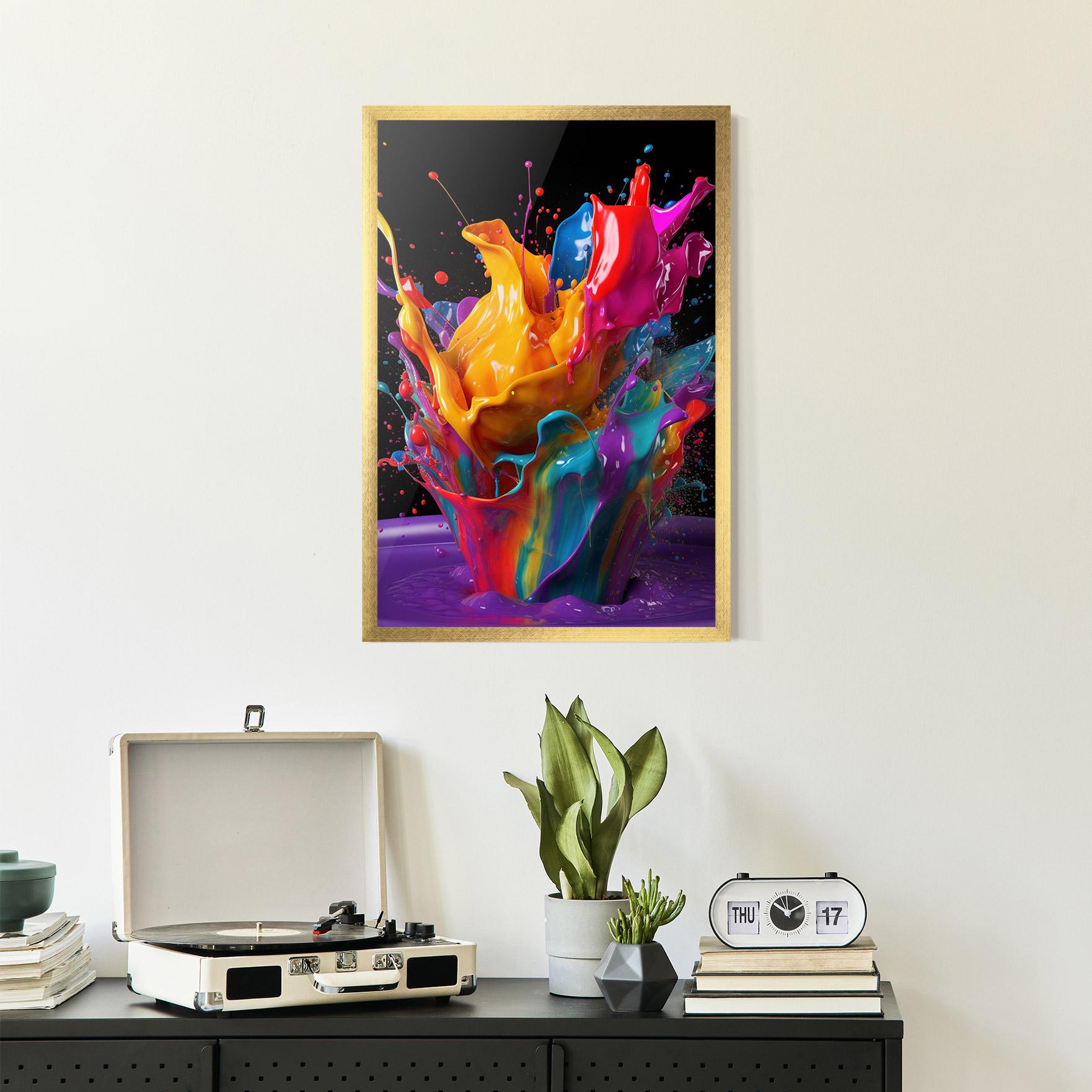 Gerahmte Poster Brightly Color Splashing mockup 2