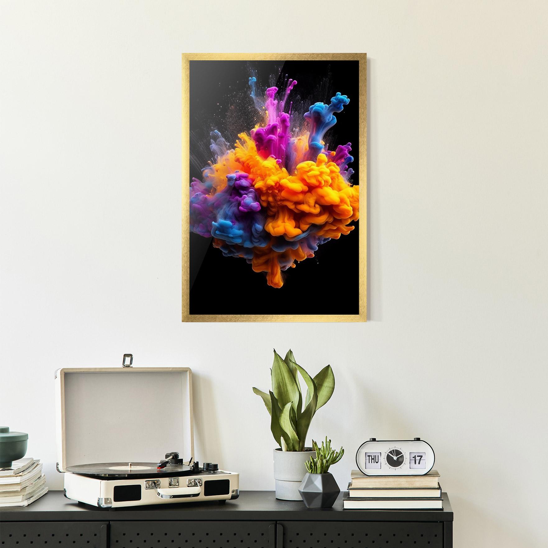 Gerahmte Poster Colorful Cloud Liquid mockup 2
