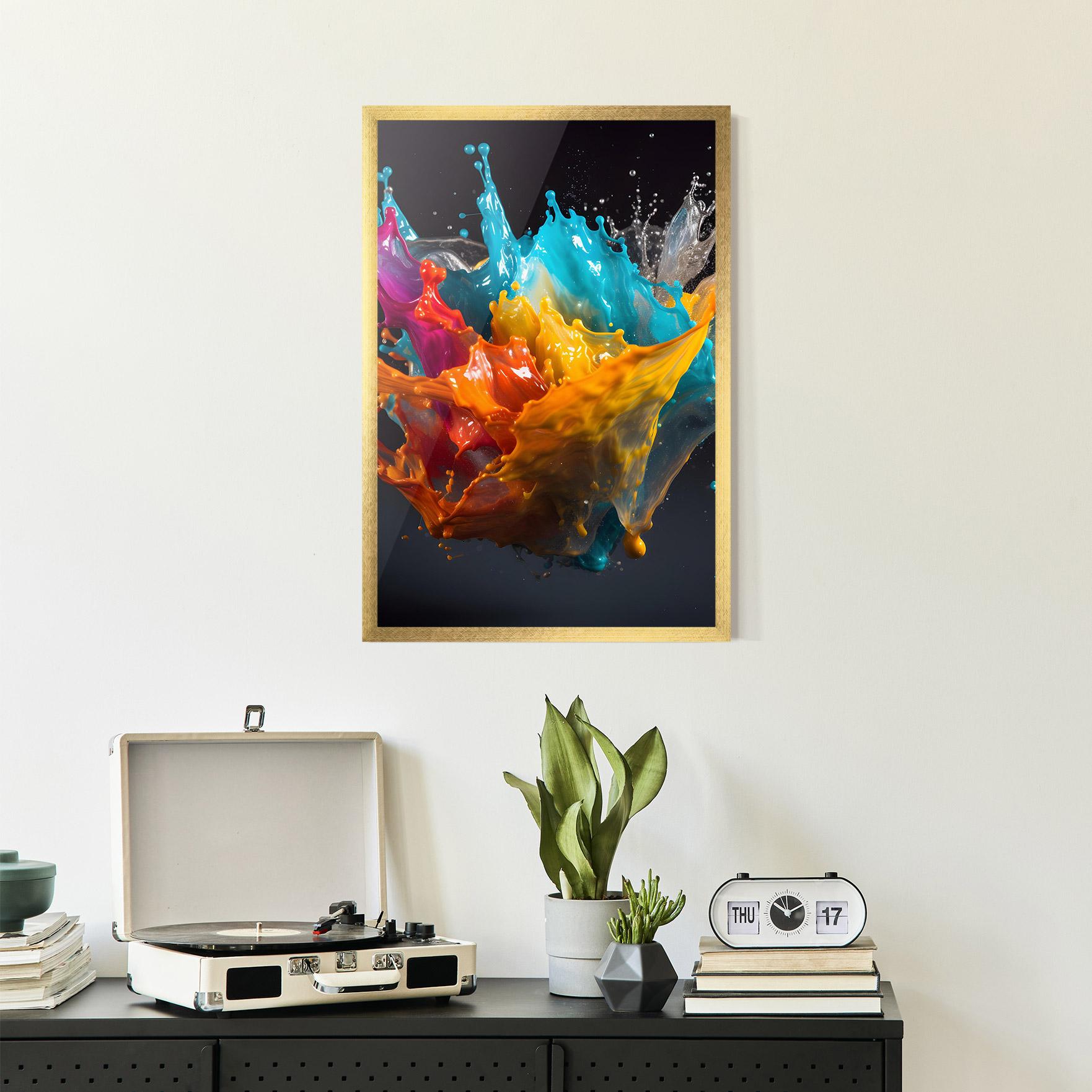 Gerahmte Poster Colorful Splash Floating mockup 2
