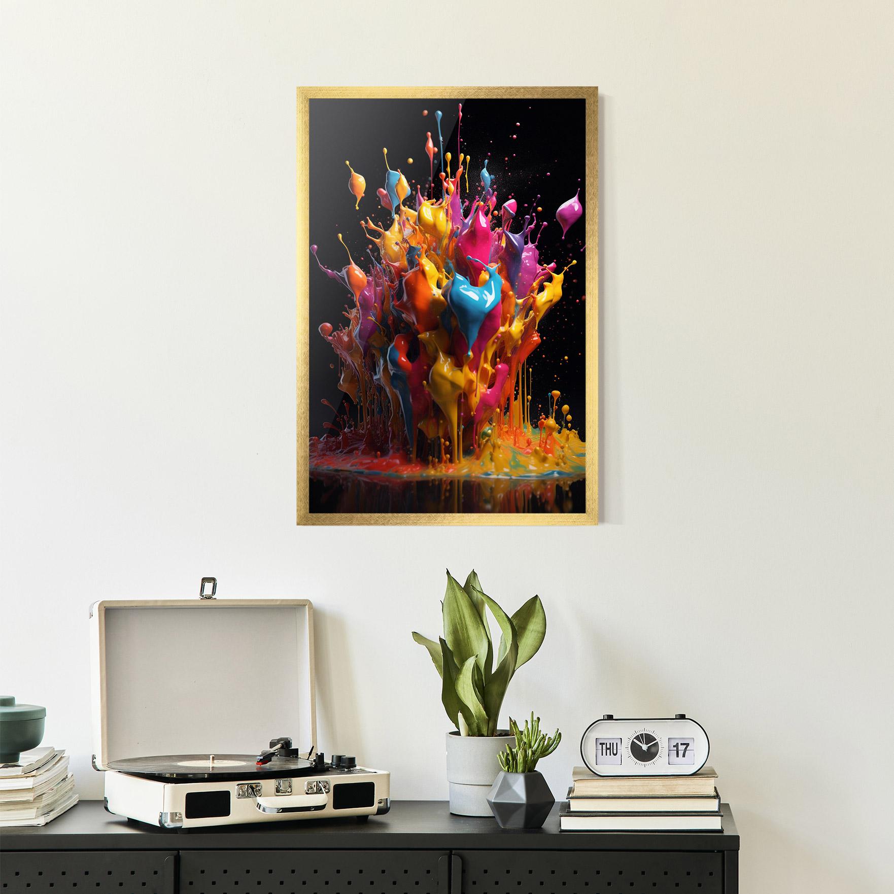 Gerahmte Poster Liquid Splashing mockup 2