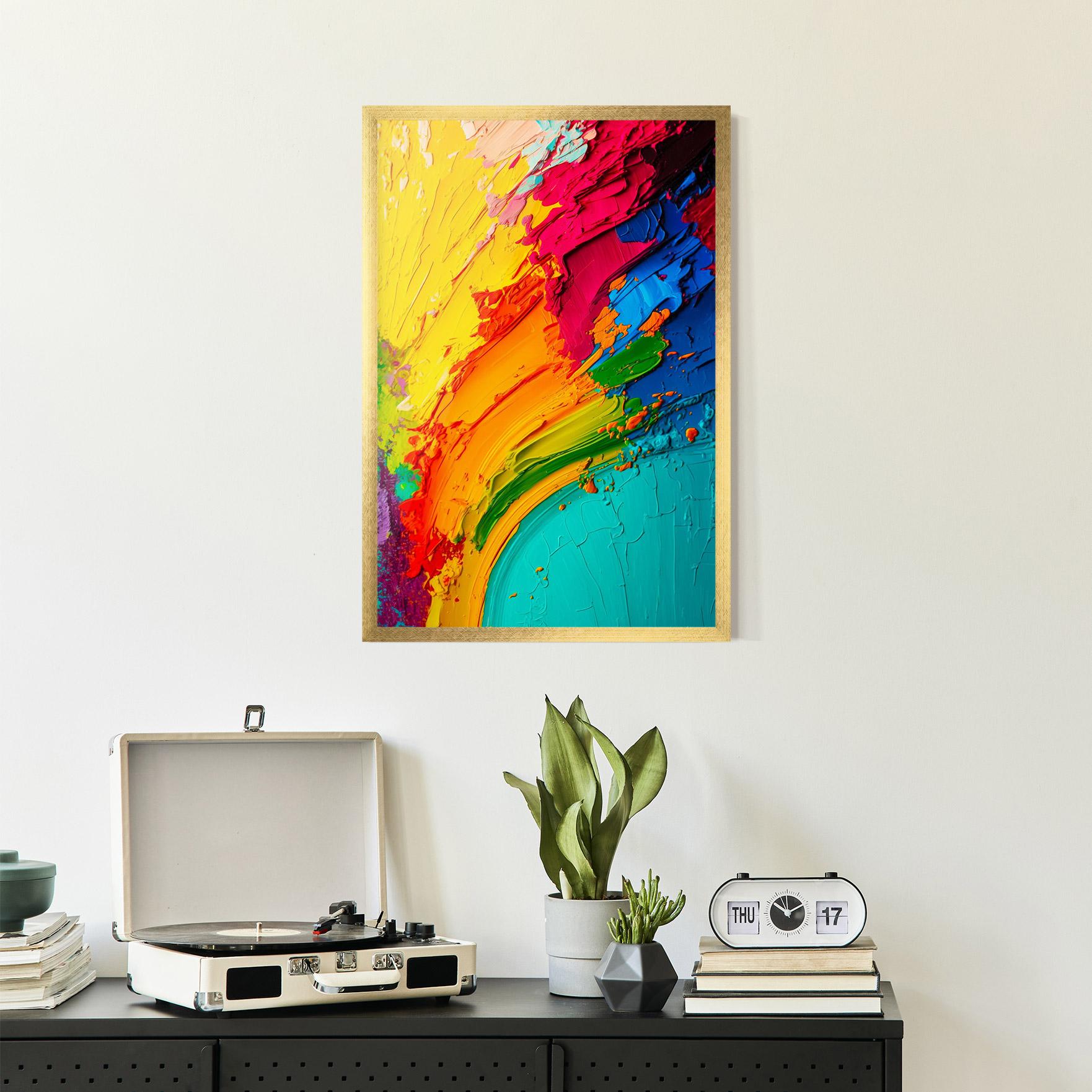 Gerahmte Poster Multicolored Painting mockup 2