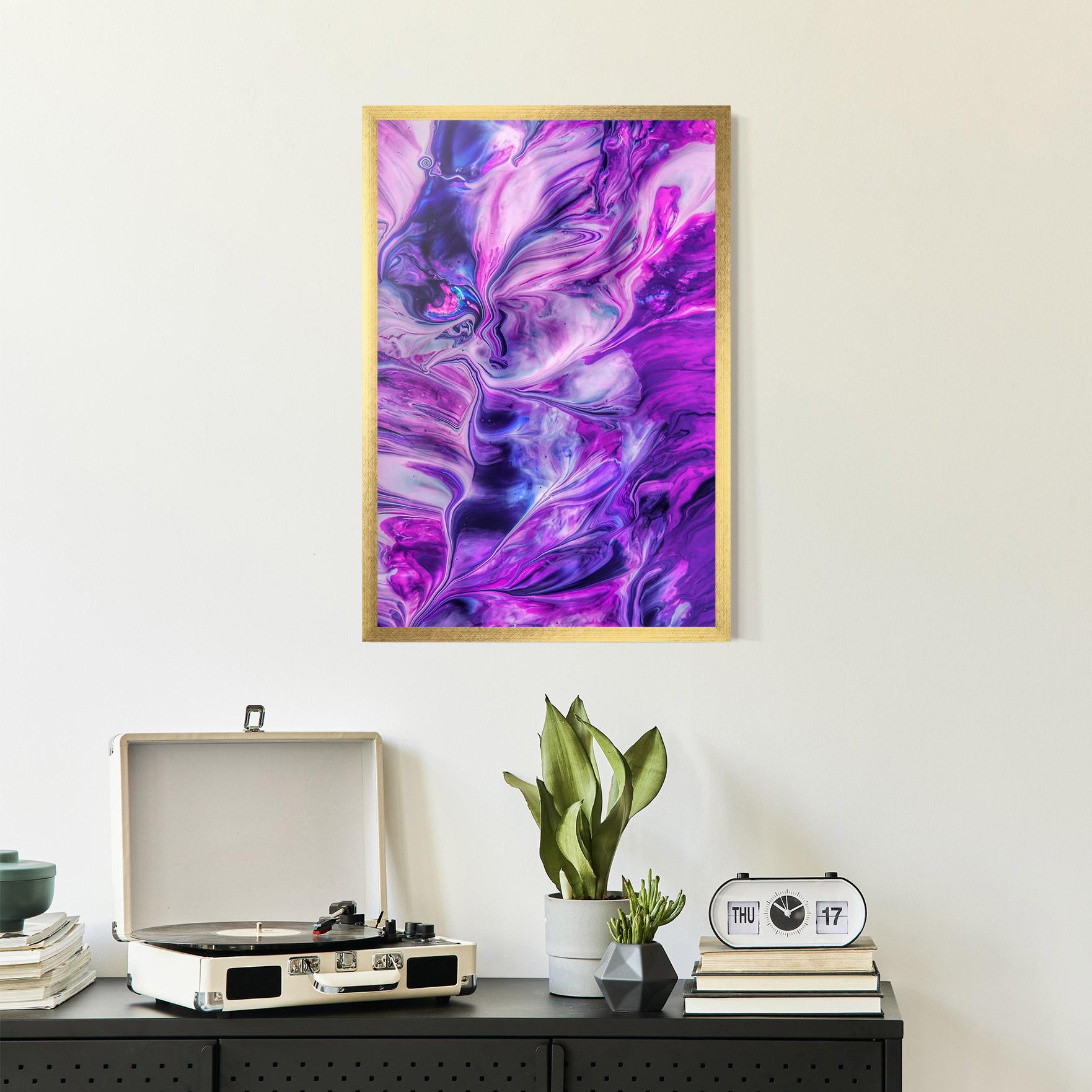 Gerahmte Poster Purple Fluid mockup 2
