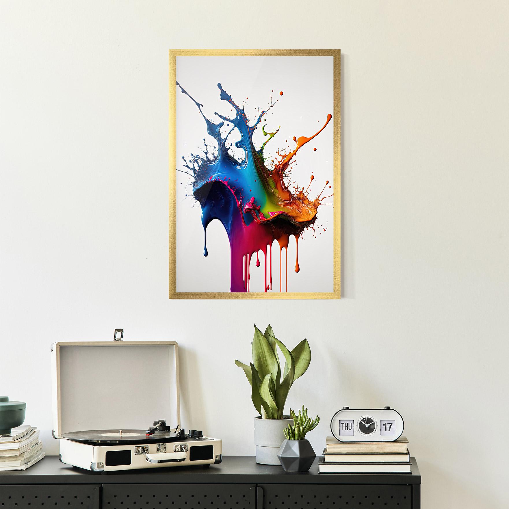 Gerahmte Poster Yellow Blue Floating mockup 2