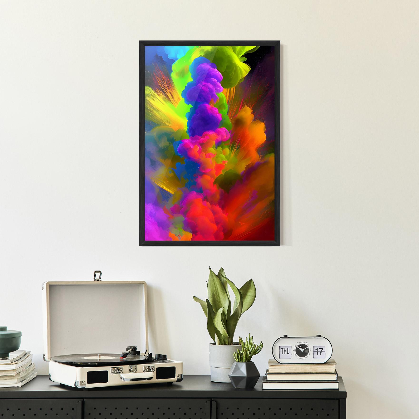 Gerahmte Poster Blurred Colorful Smoke mockup 2