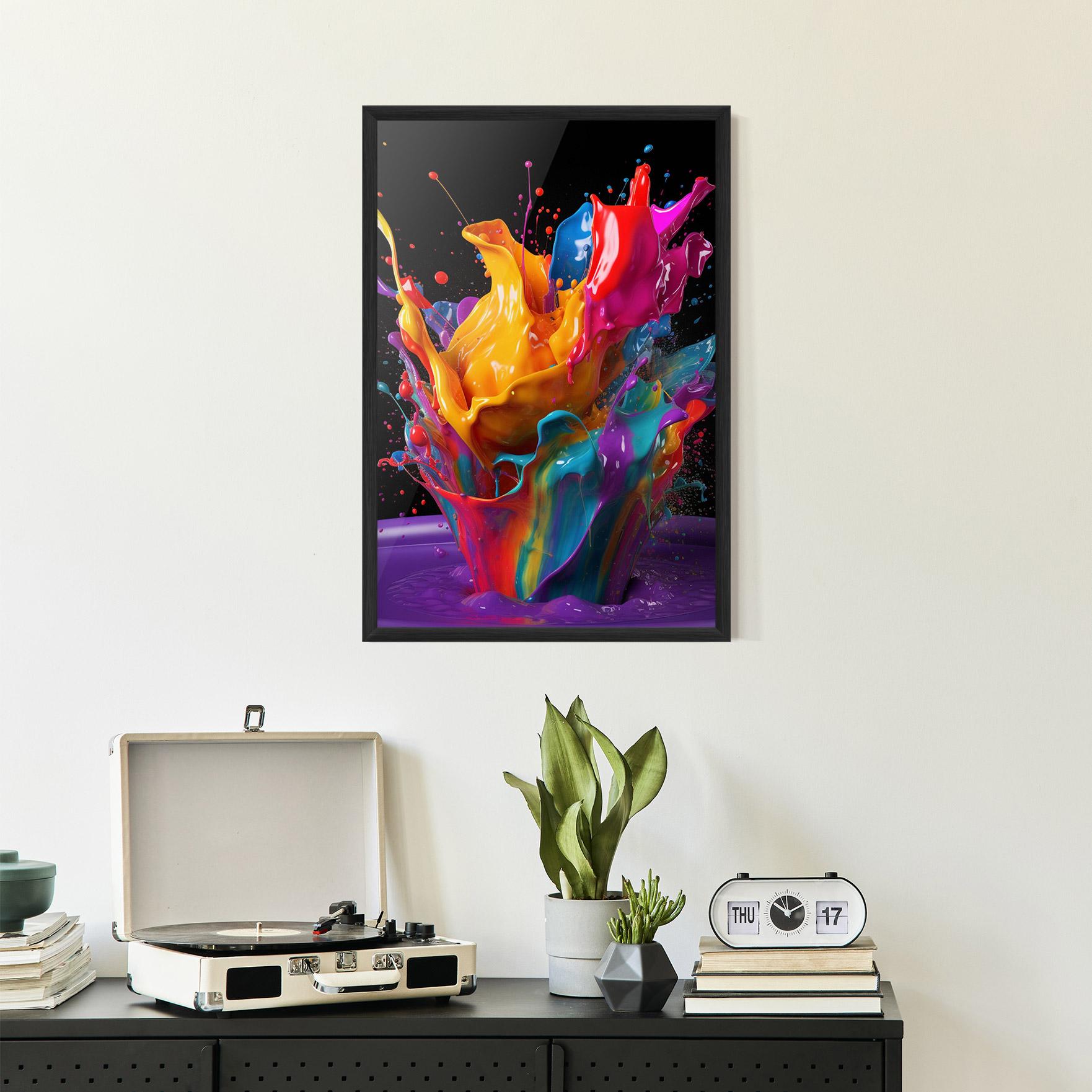 Gerahmte Poster Brightly Color Splashing mockup 2