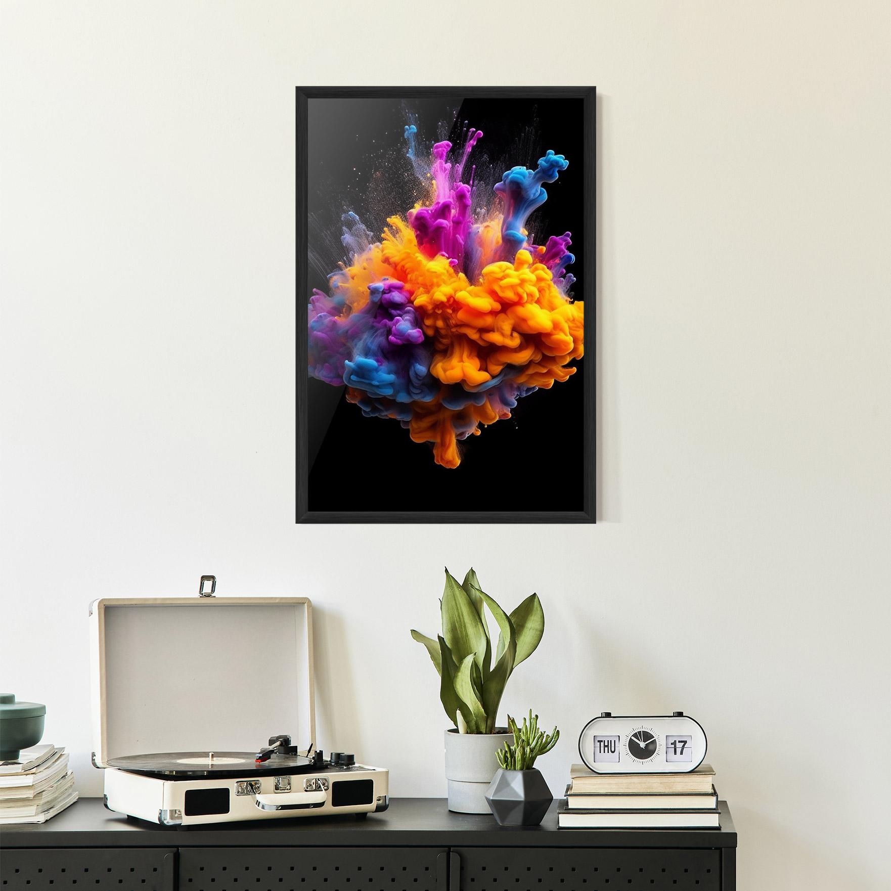 Gerahmte Poster Colorful Cloud Liquid mockup 2