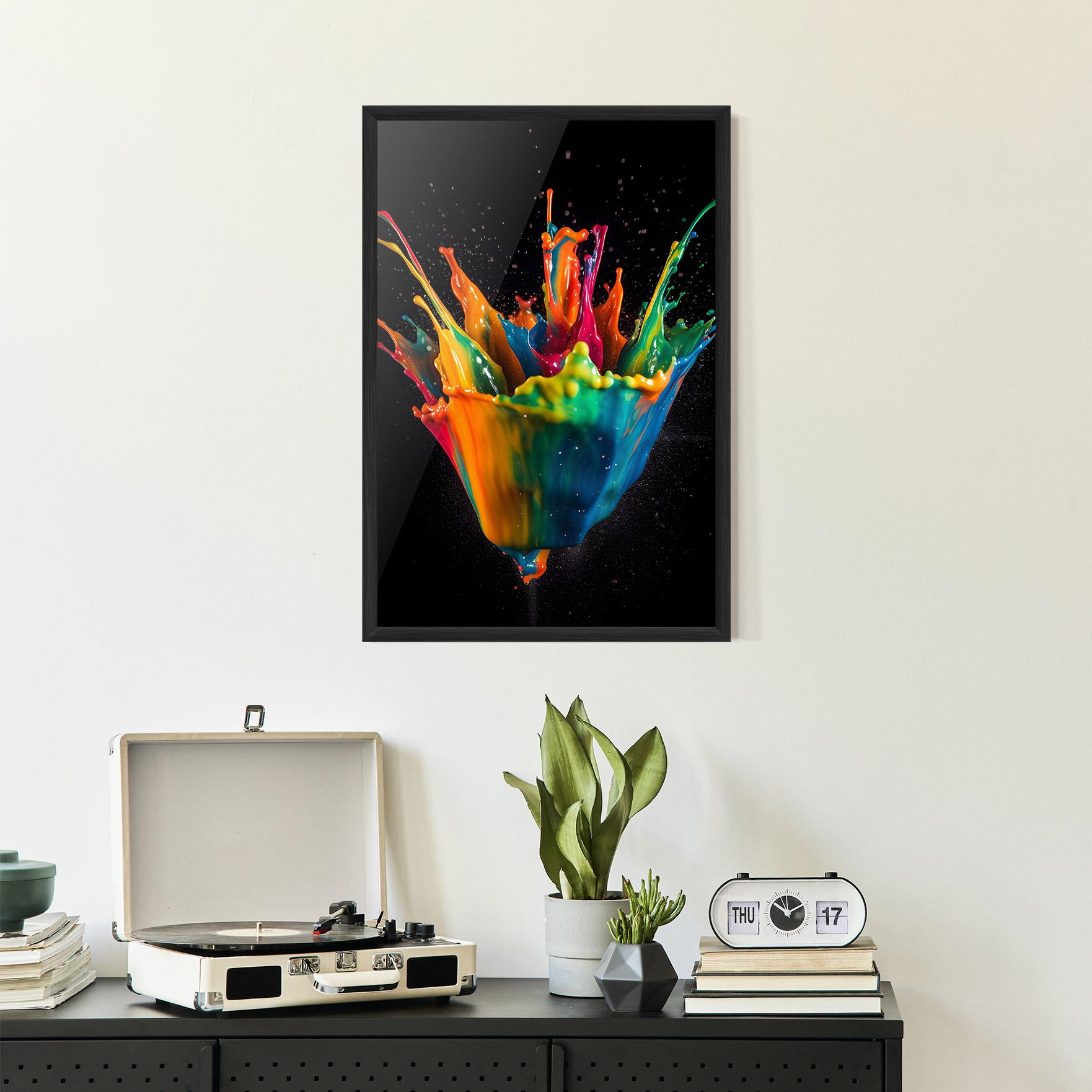 Gerahmte Poster Colorful Paint Dropped mockup 2