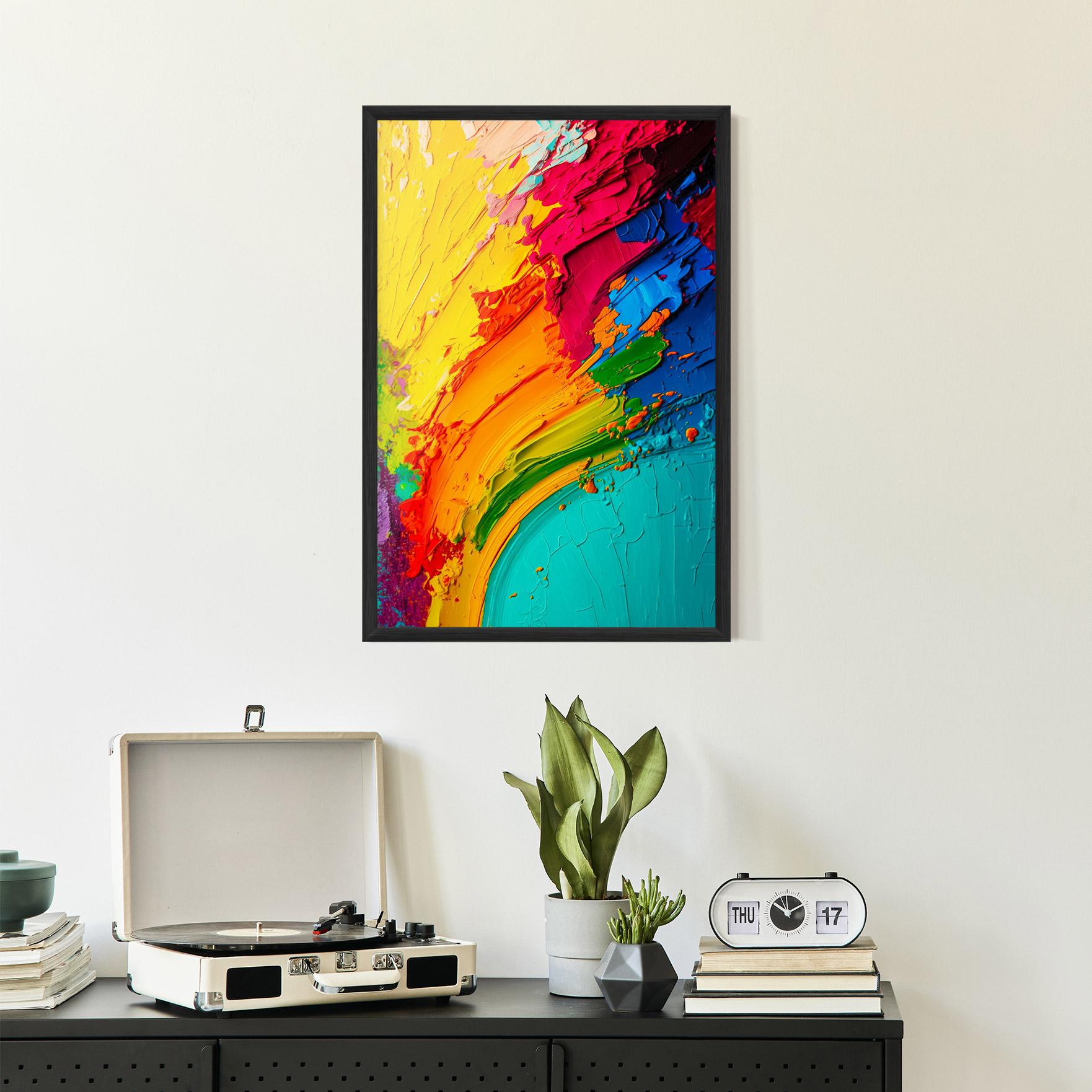 Gerahmte Poster Multicolored Painting mockup 2