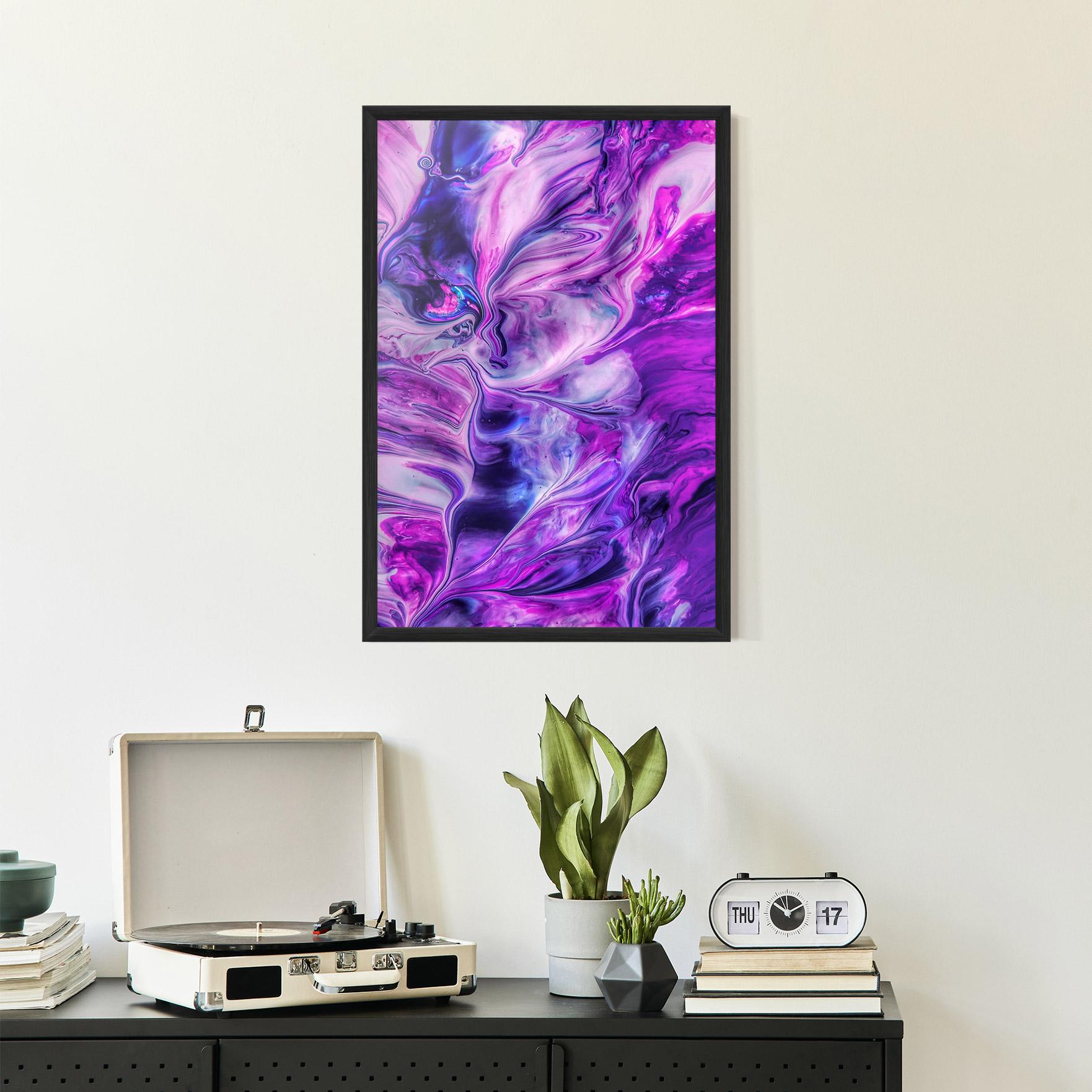 Gerahmte Poster Purple Fluid mockup 2