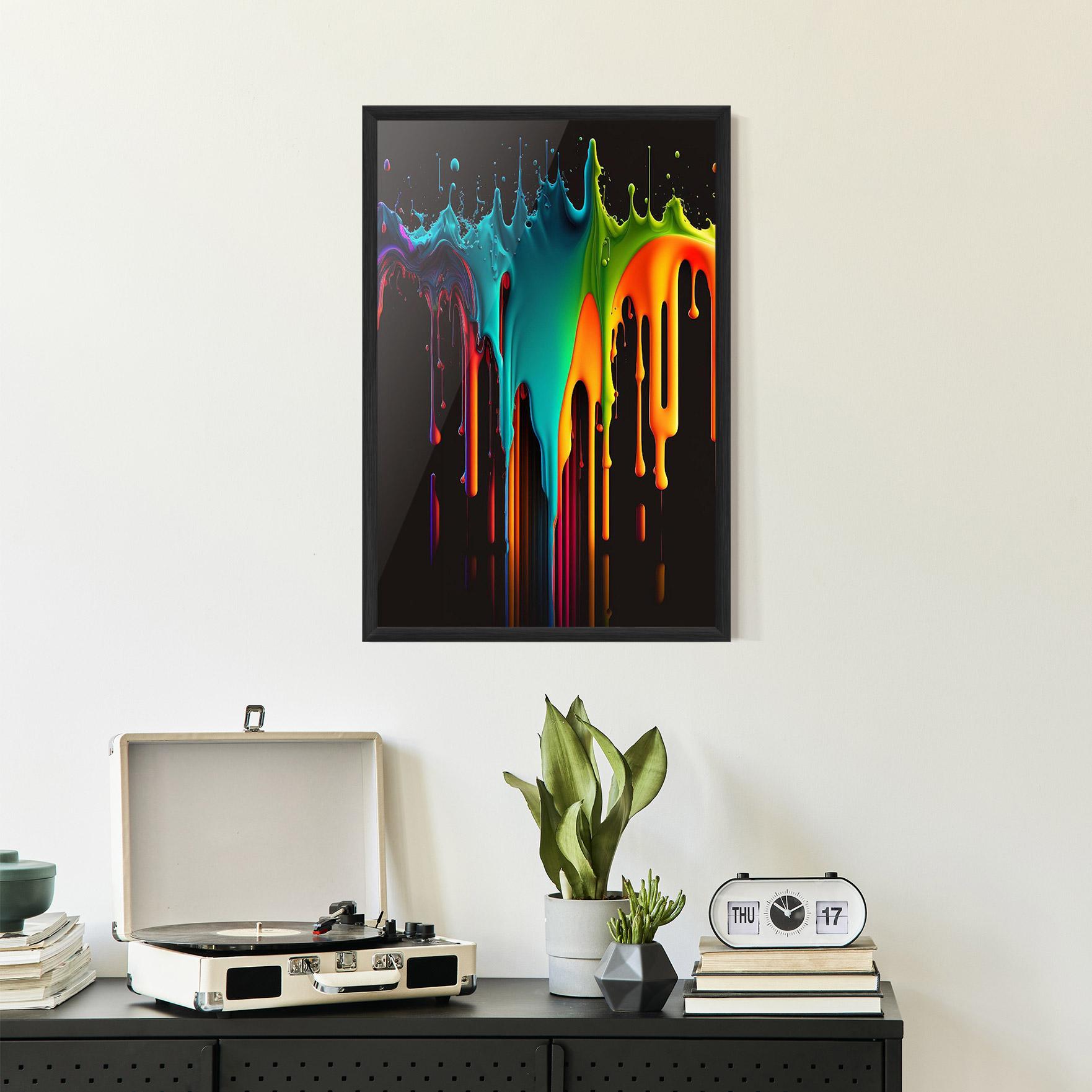 Gerahmte Poster Rainbow Floating Colors mockup 2