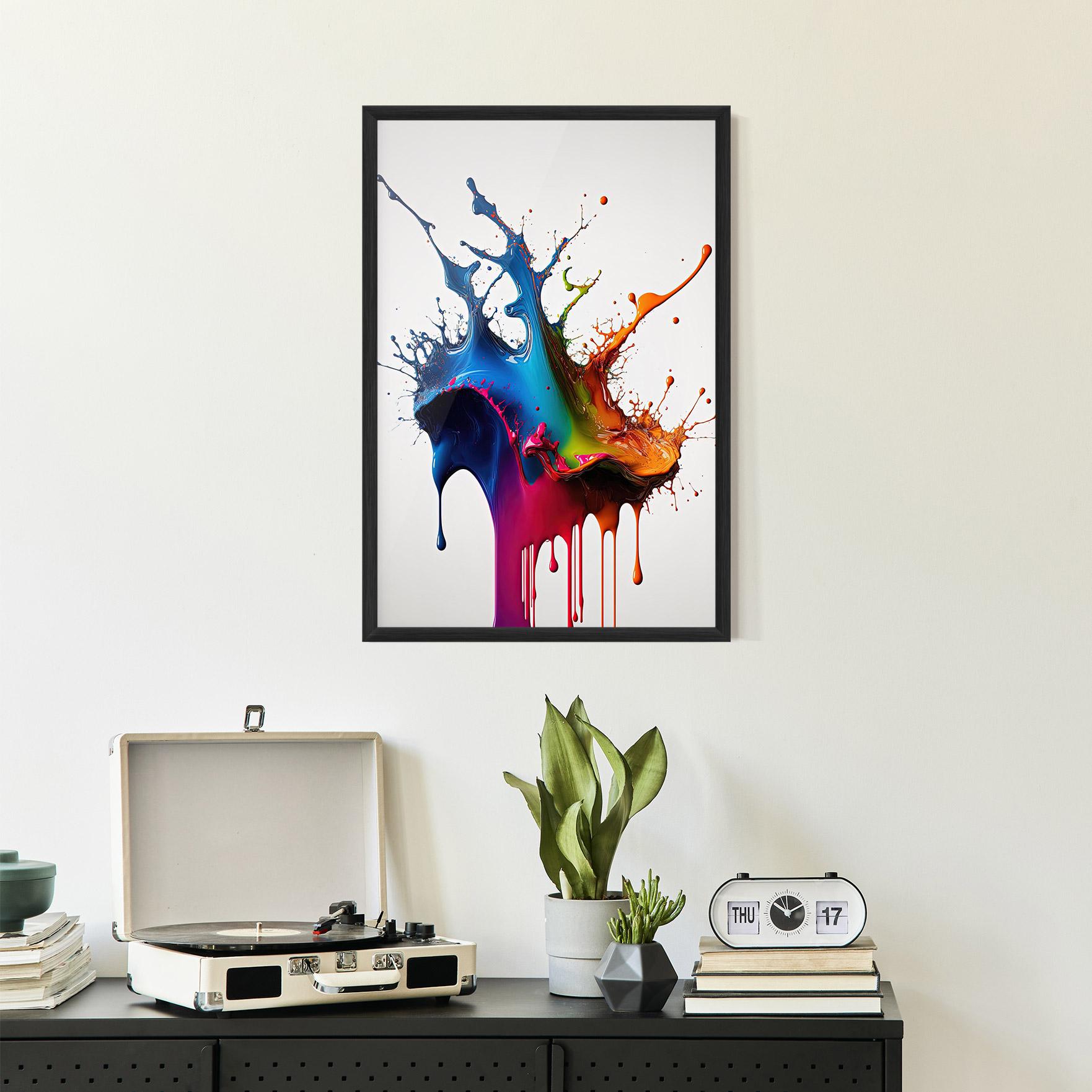 Gerahmte Poster Yellow Blue Floating mockup 2