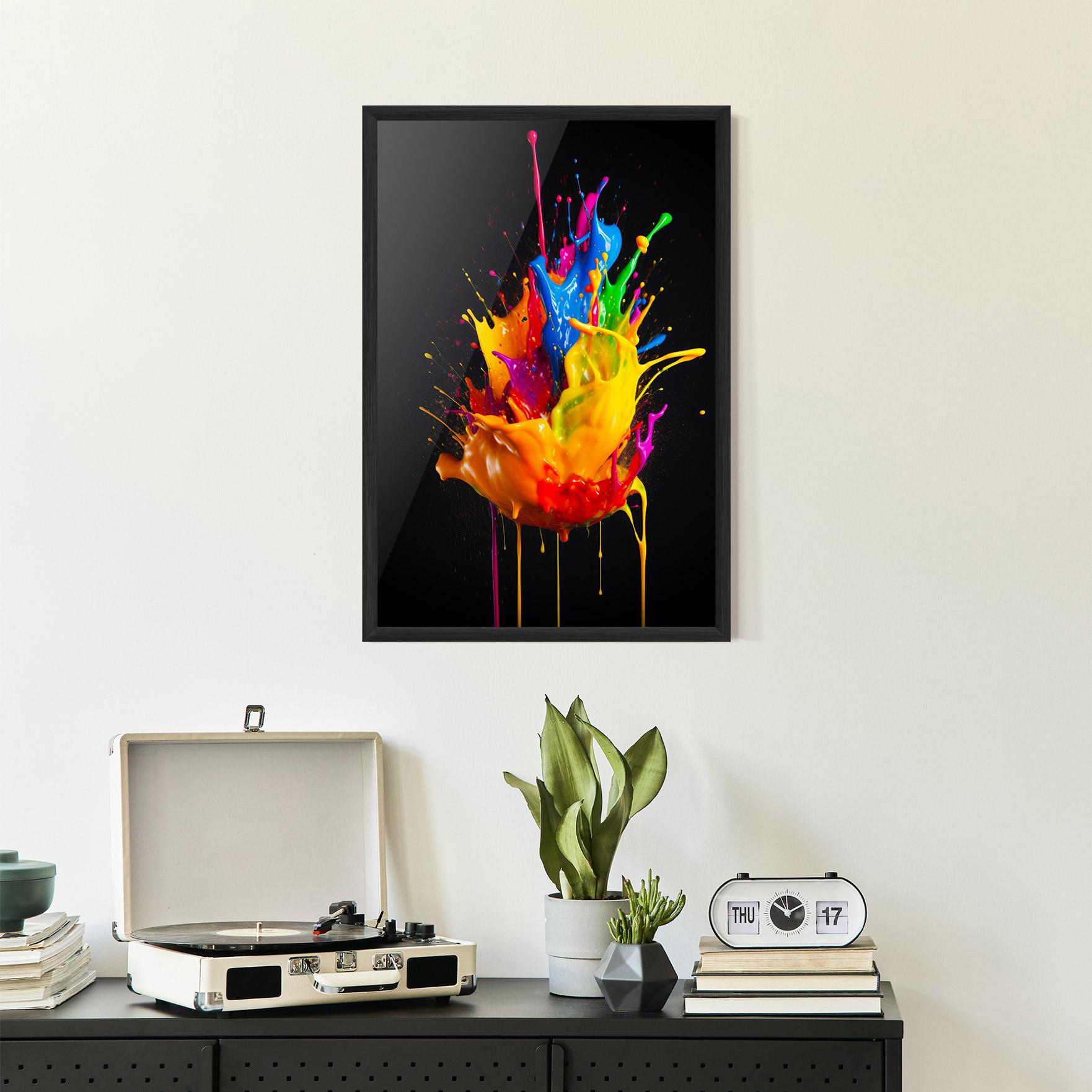 Gerahmte Poster Yellow Splash Floating mockup 2