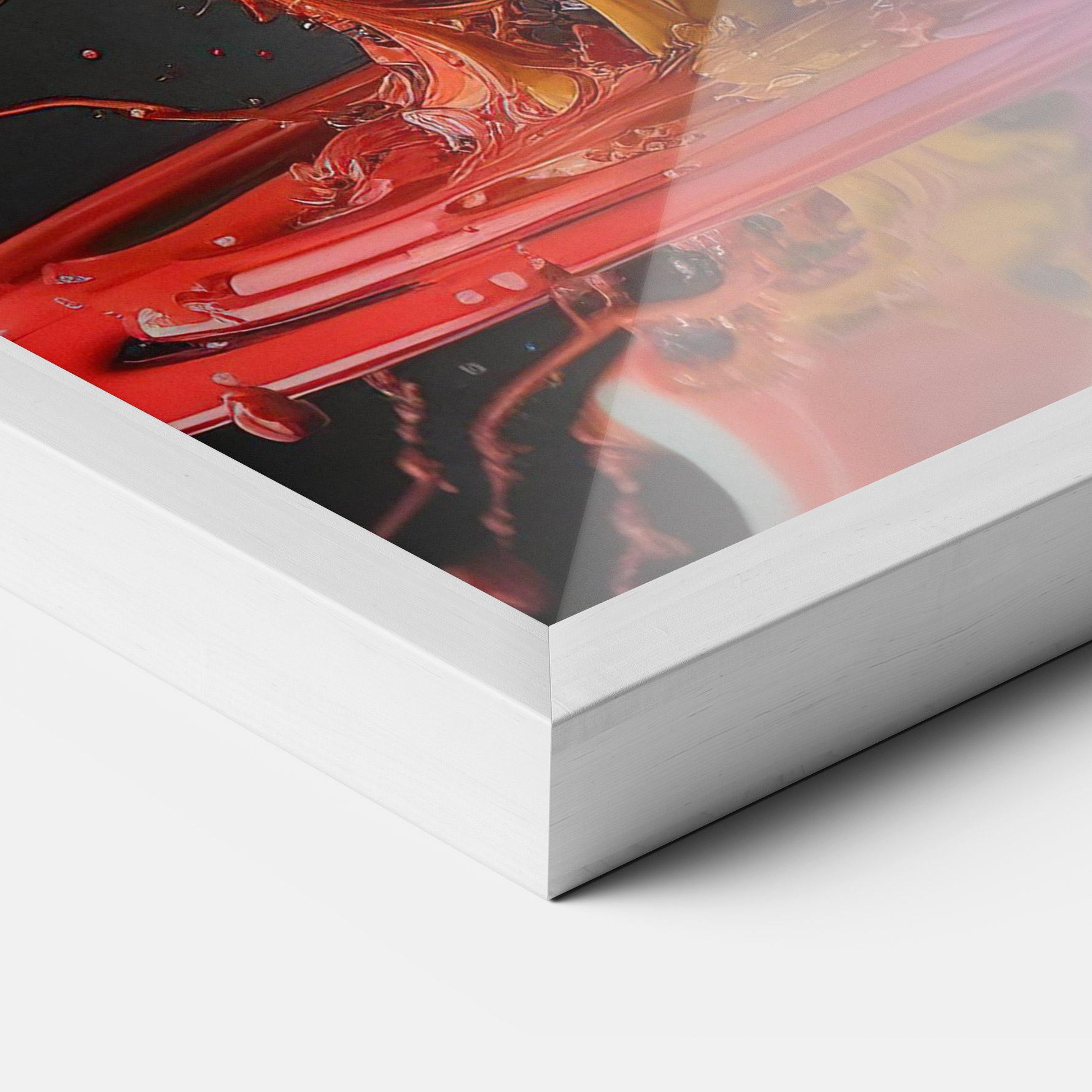 Gerahmte Poster Black Blue Splash mockup 3