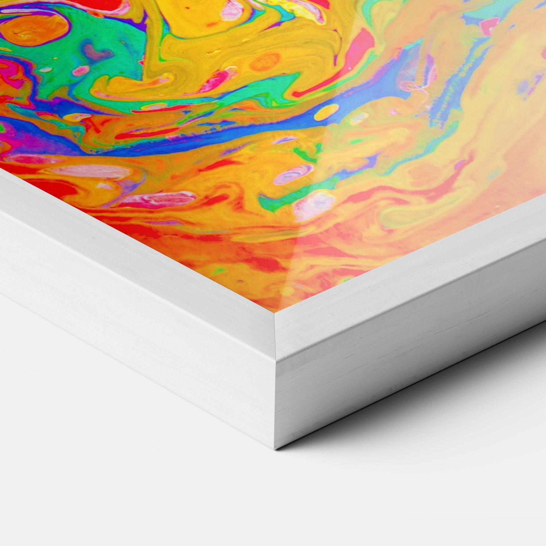 Gerahmte Poster Marbling Orange Art mockup 3