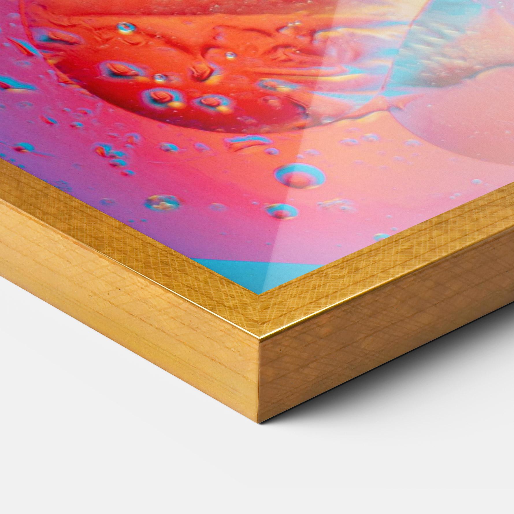 Gerahmte Poster Blue Orange Drops mockup 3