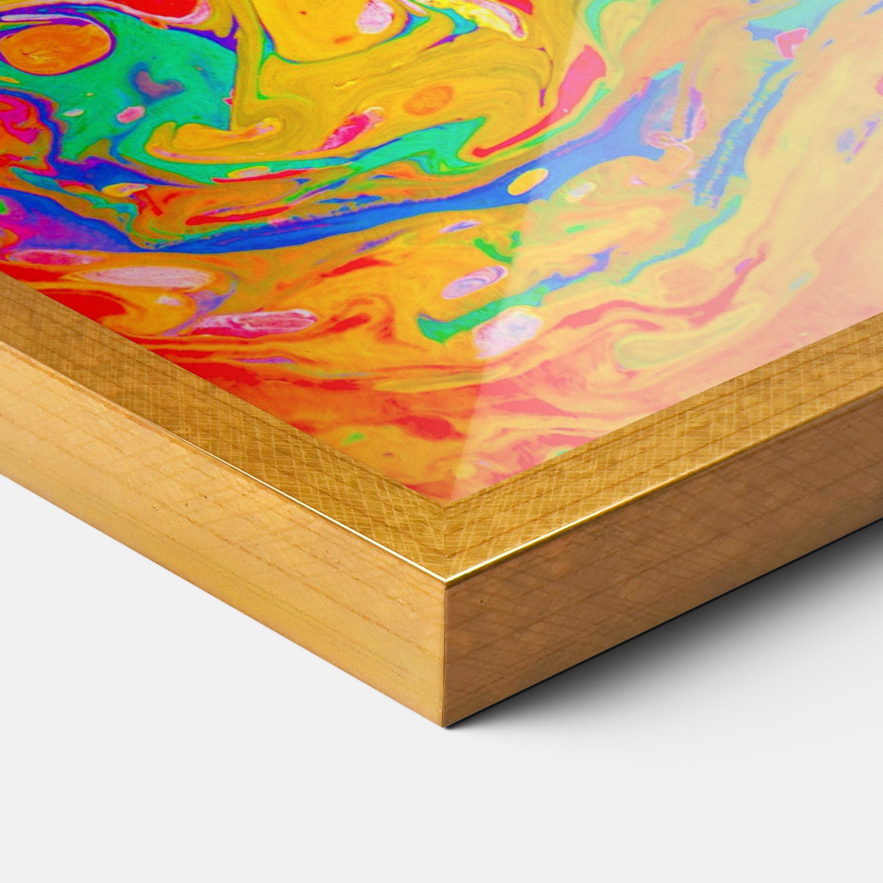 Gerahmte Poster Marbling Orange Art mockup 3