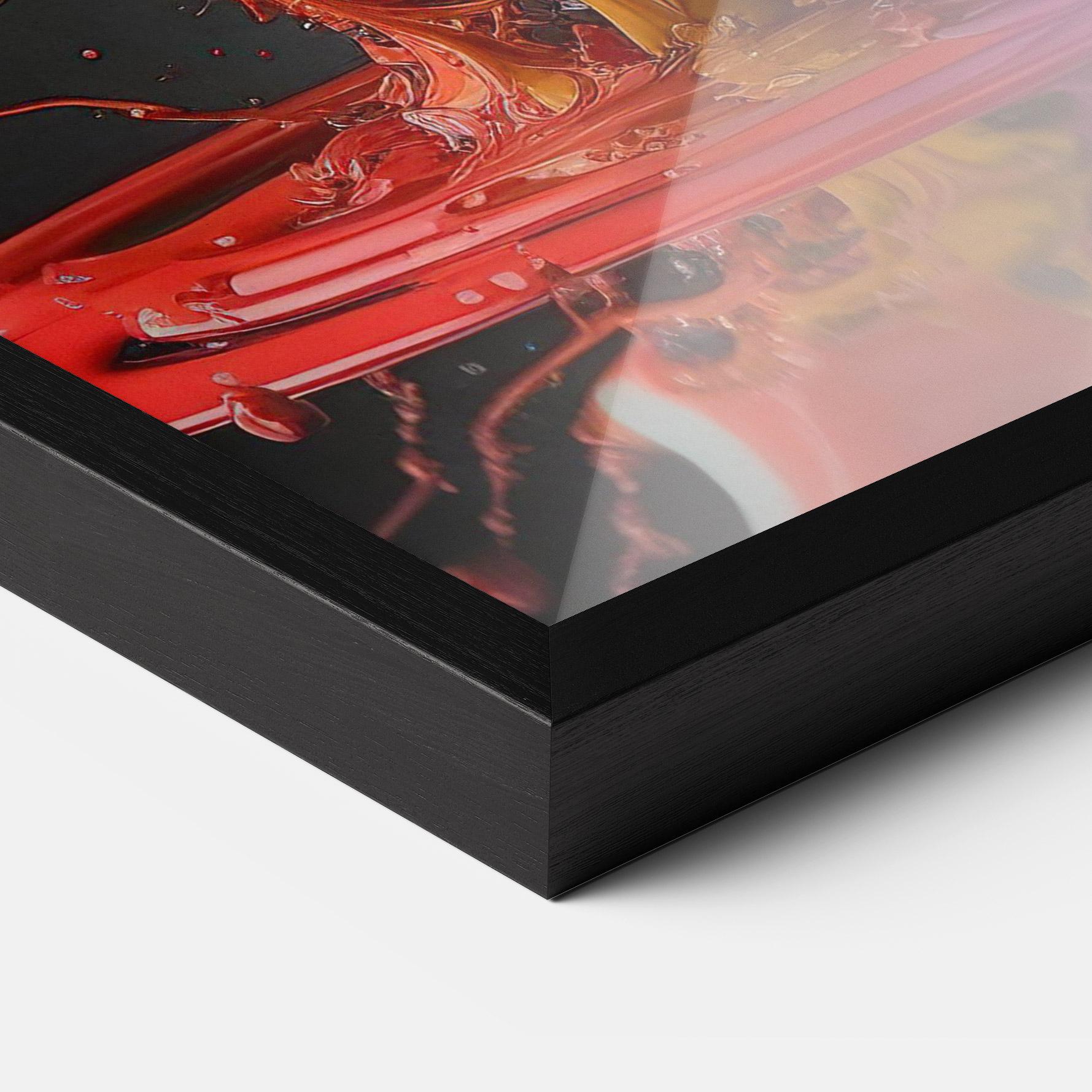 Gerahmte Poster Black Blue Splash mockup 3