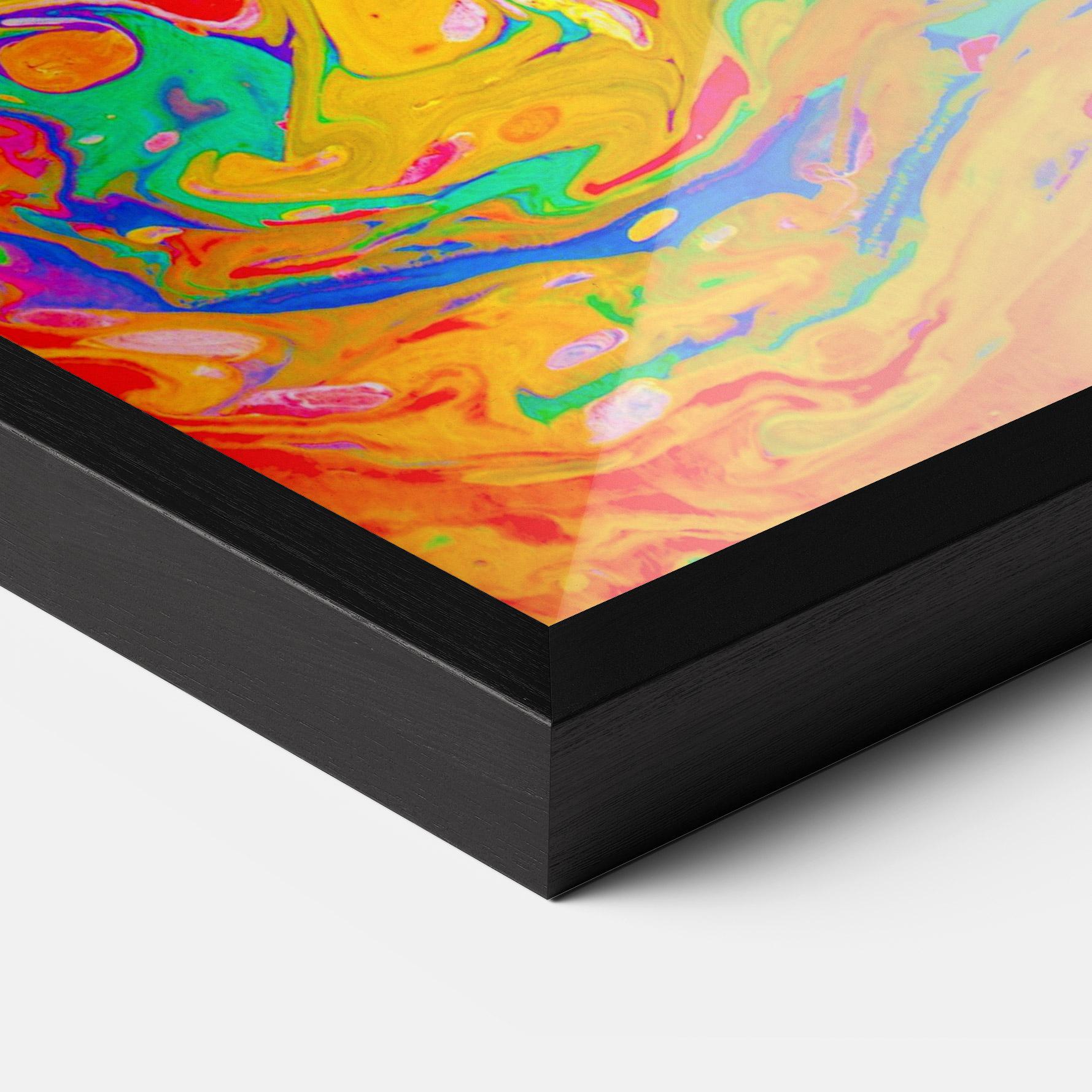 Gerahmte Poster Marbling Orange Art mockup 3